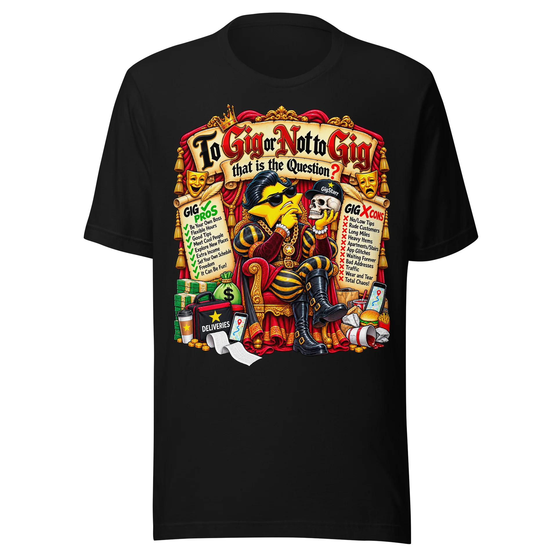 To Gig or Not to Gig? – Giglet’s Dilemma | Funny Gig Worker Parody T-Shirt product image (1)
