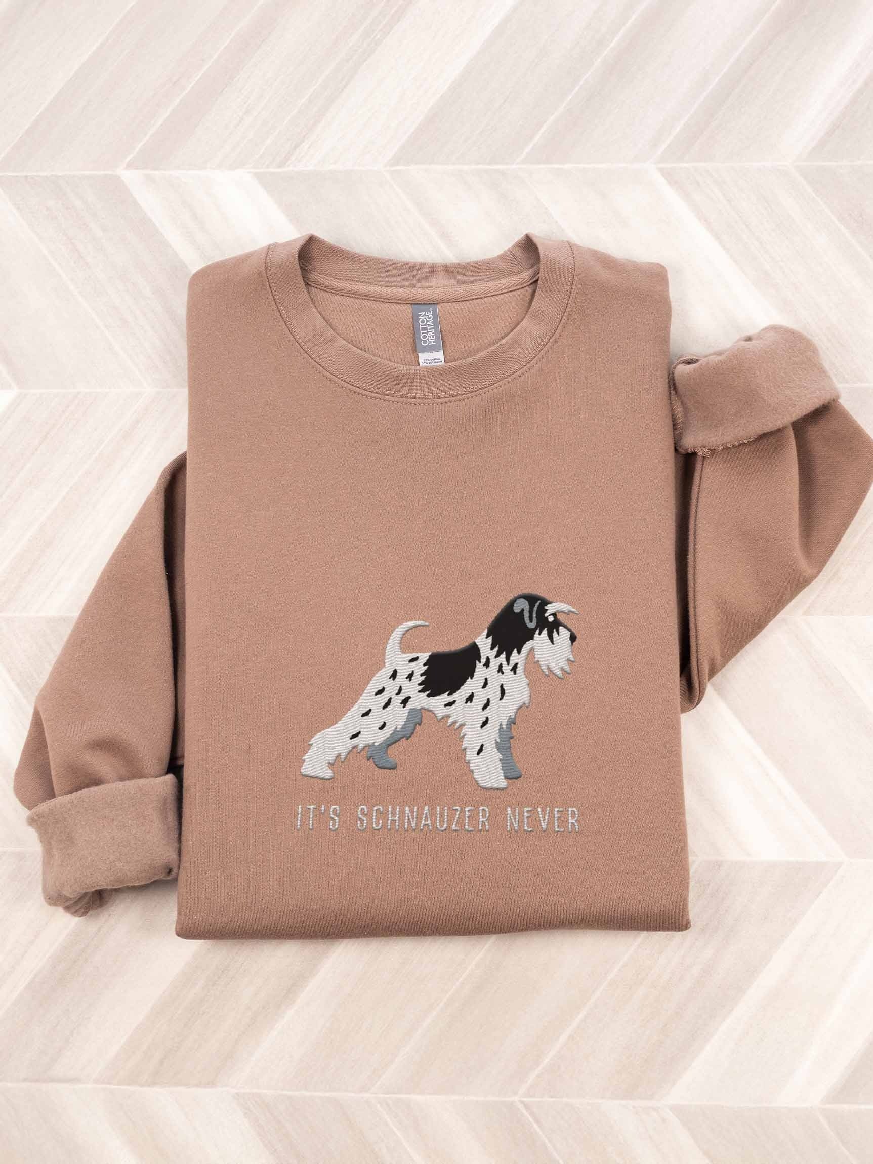 It's Schnauzer Never Sweatshirt (Embroidered) of a Miniature Schnauzer(Parti Black & White) product image (1)
