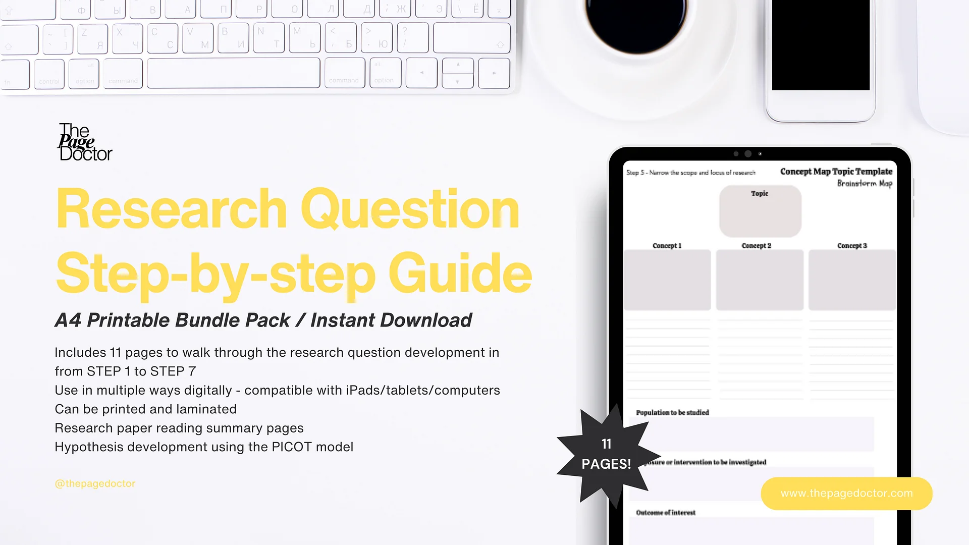 Writing A Research Question 7-Step Template product image (2)