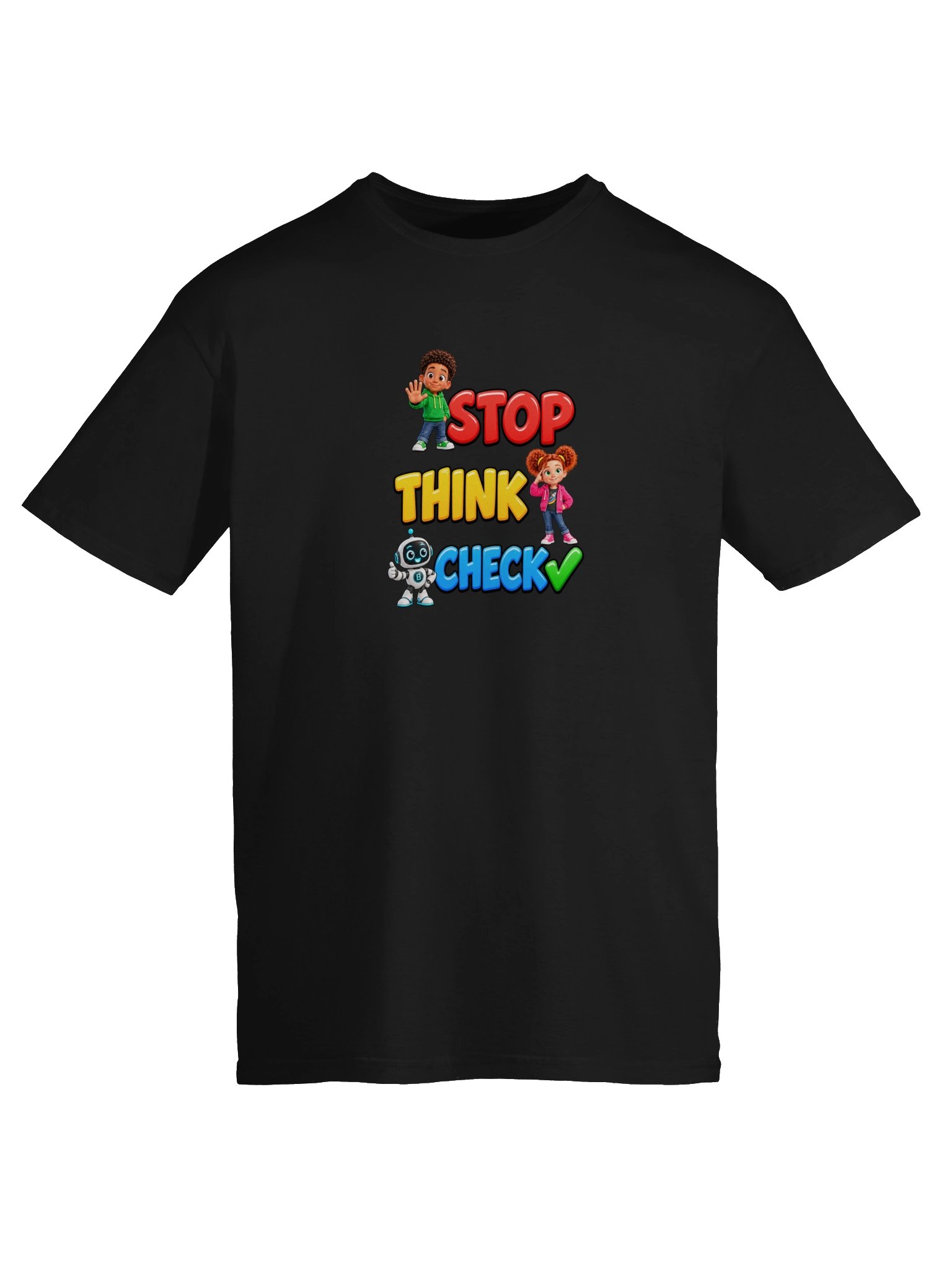 Stop, Think, Check Adult Unisex T-Shirt | Marcus & Byte product image (103)