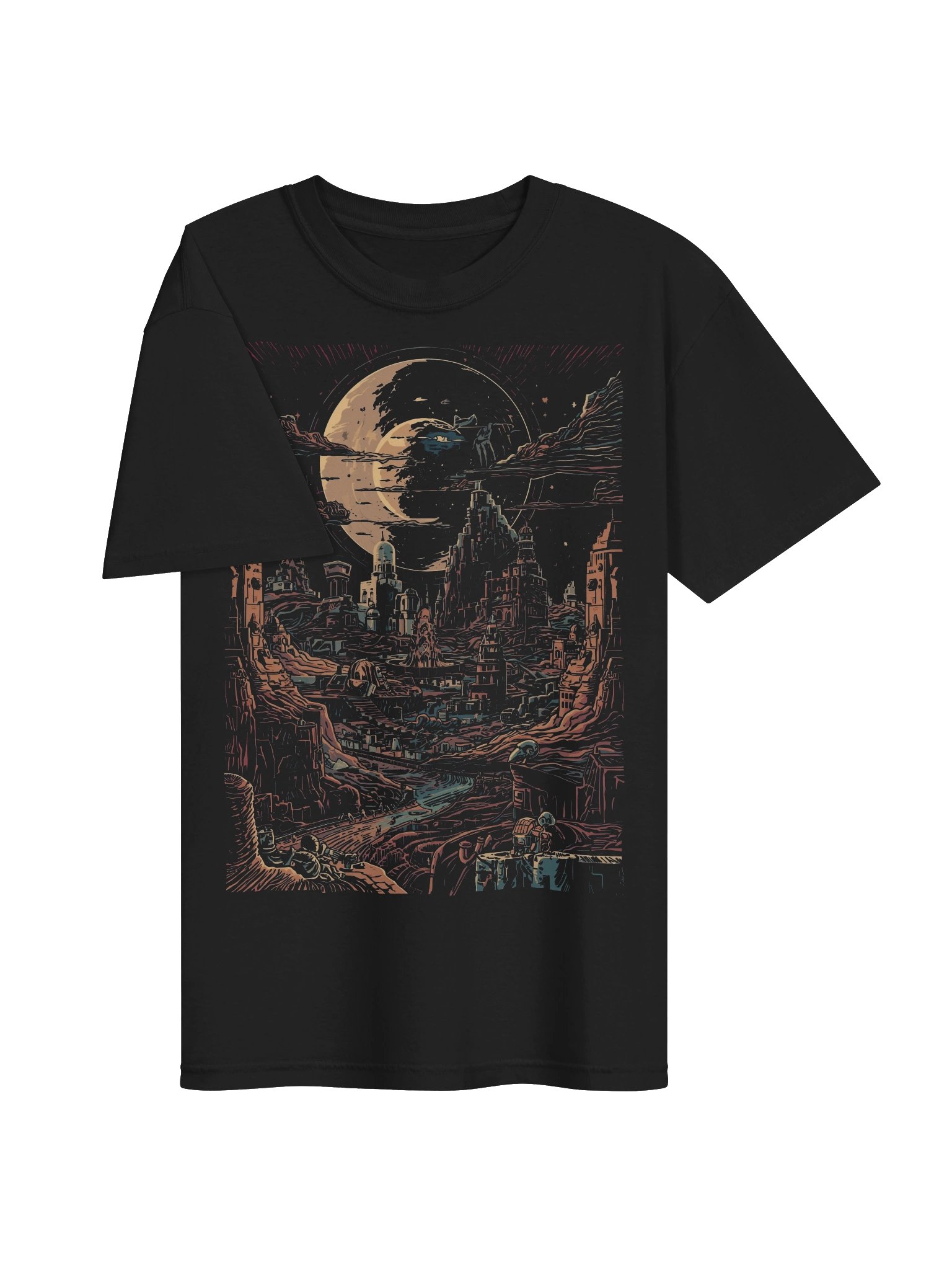 Retro-Futuristic Canyon City Heavyweight T-Shirt product image (6)