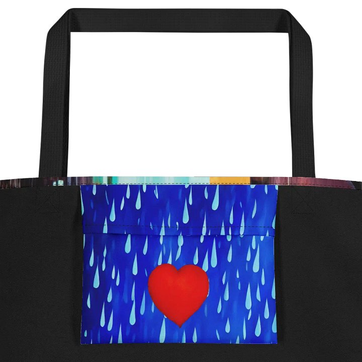 Gay Couple In The Rain – Colorful Two Hearts Tote Bag product image (2)