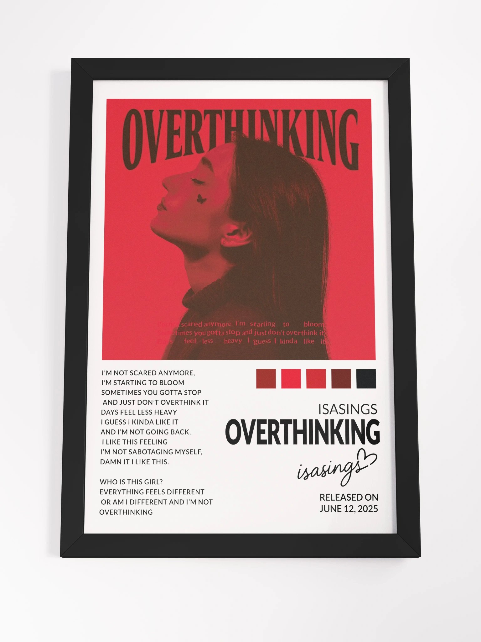 Overthinking framed matte poster product image (4)