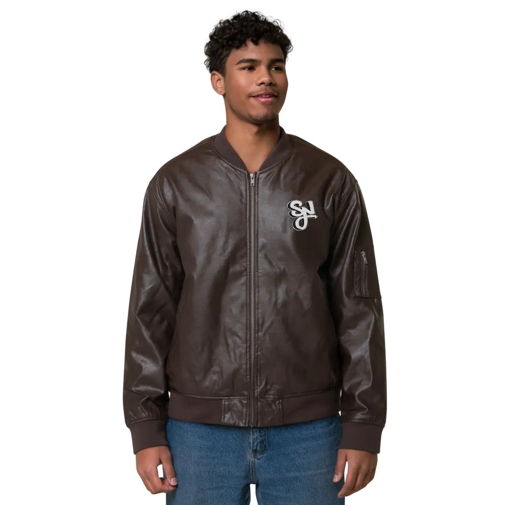 Syn Leather Bomber Jacket (Black or Brown) product image (5)
