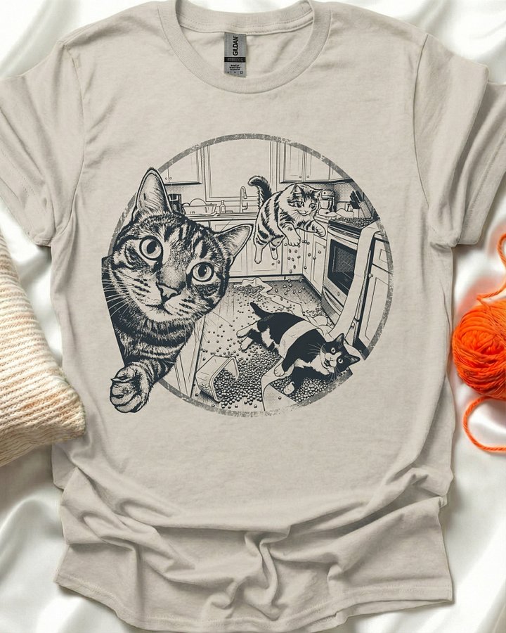 Cat Kitchen Chaos T-Shirt product image (1)