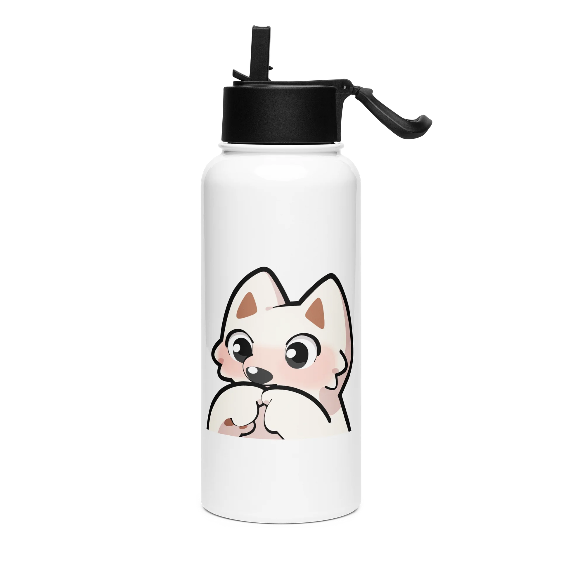 Shy Stainless Steel Water Bottle with a Straw product image (1)