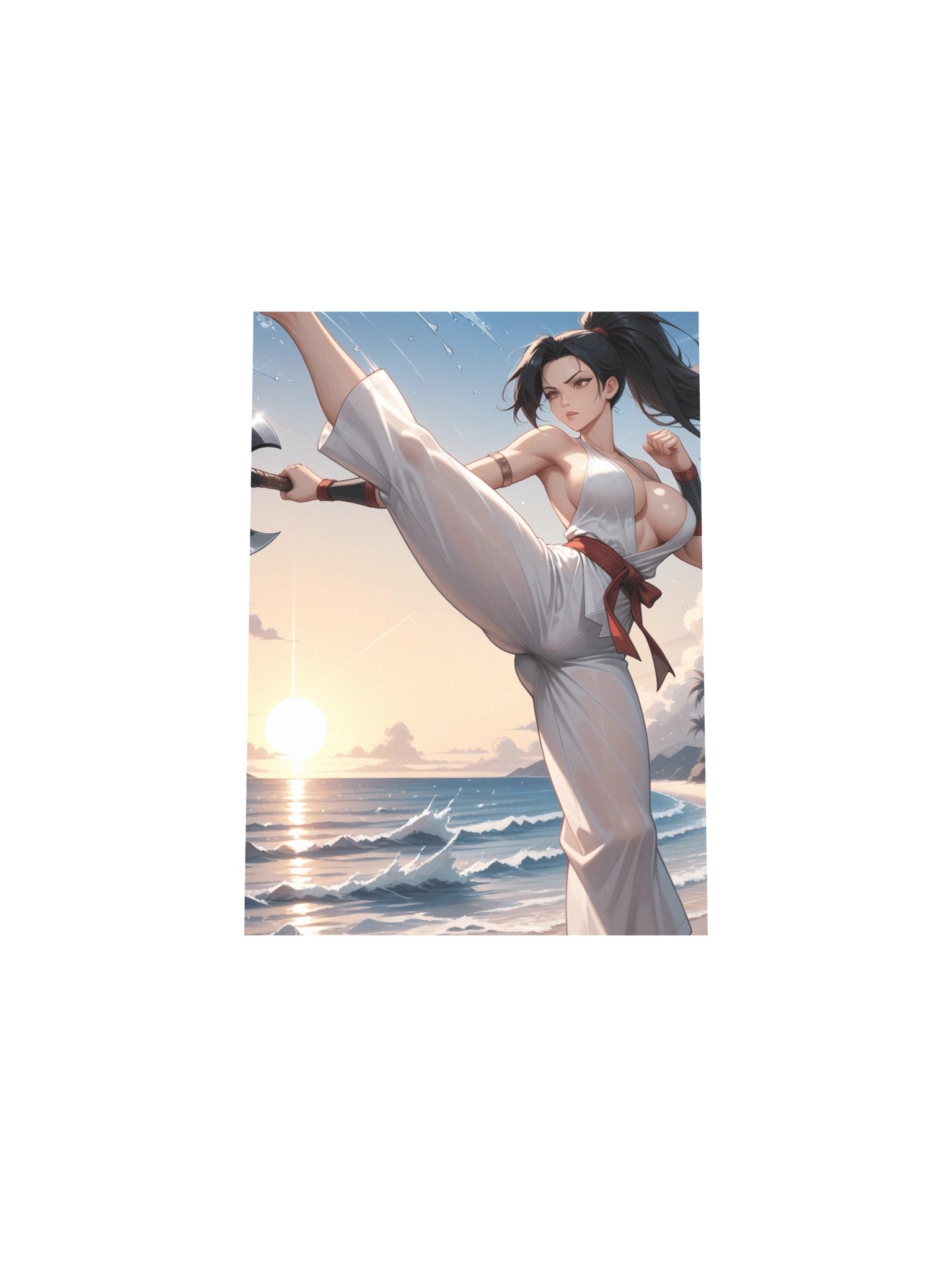 Saia Martial Arts Beach Sunset Anime Art Poster | Museum-Quality Matte Wall Print | animeneax.com product image (26)