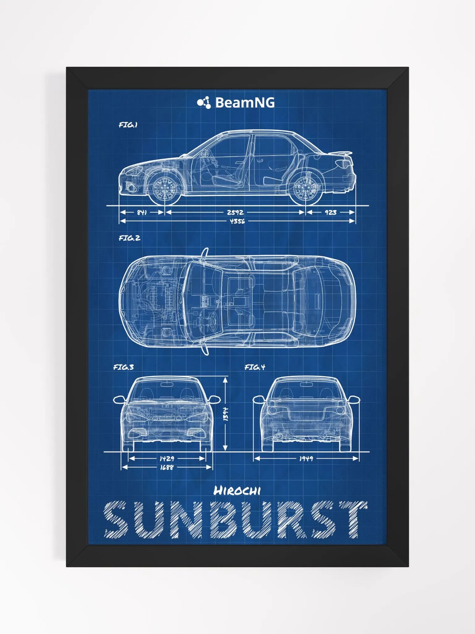 Framed Poster: Hirochi Sunburst Blueprint product image (1)