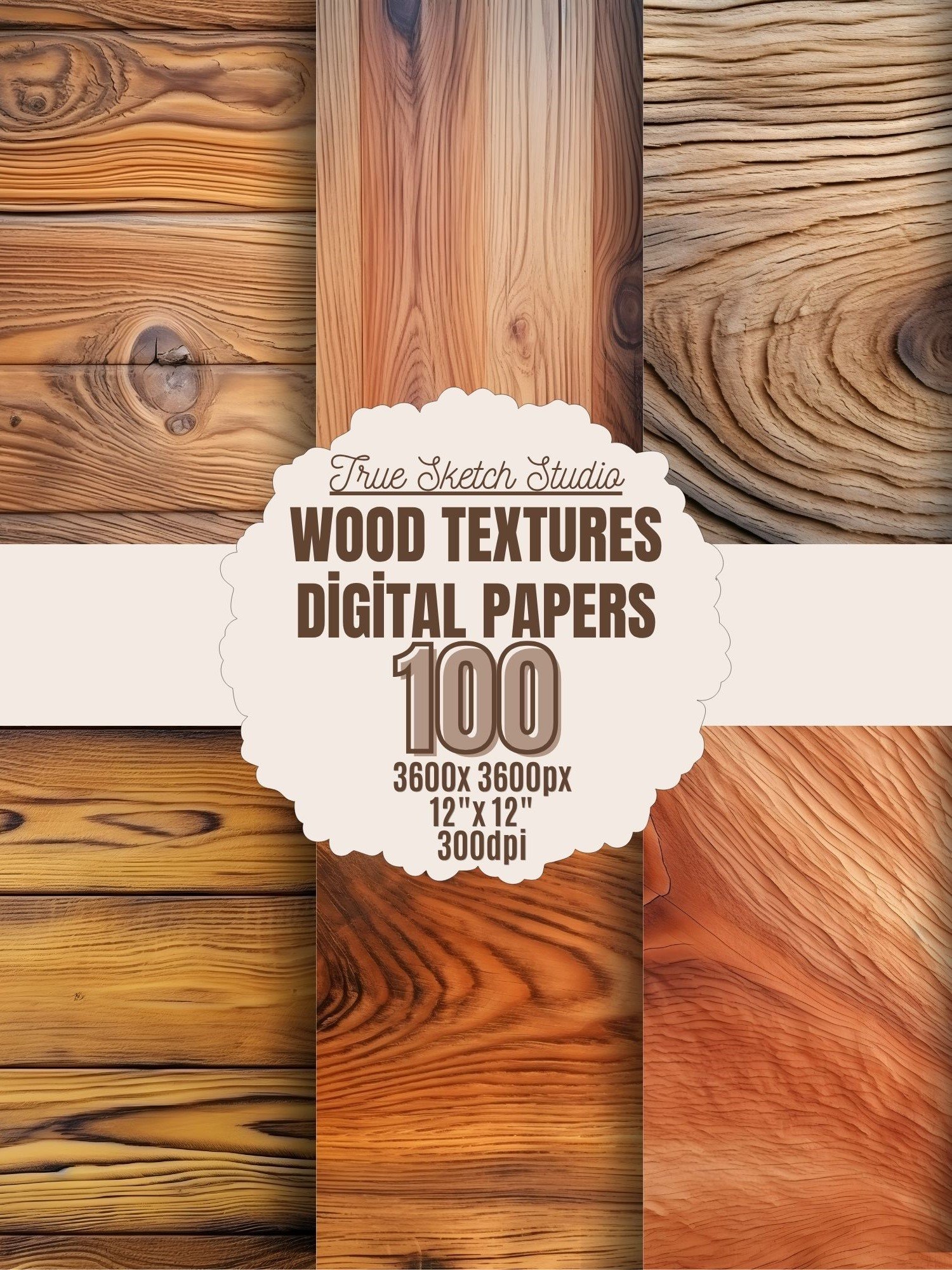 Rustic Wood Texture Digital Paper Bundle 1 product image (3)