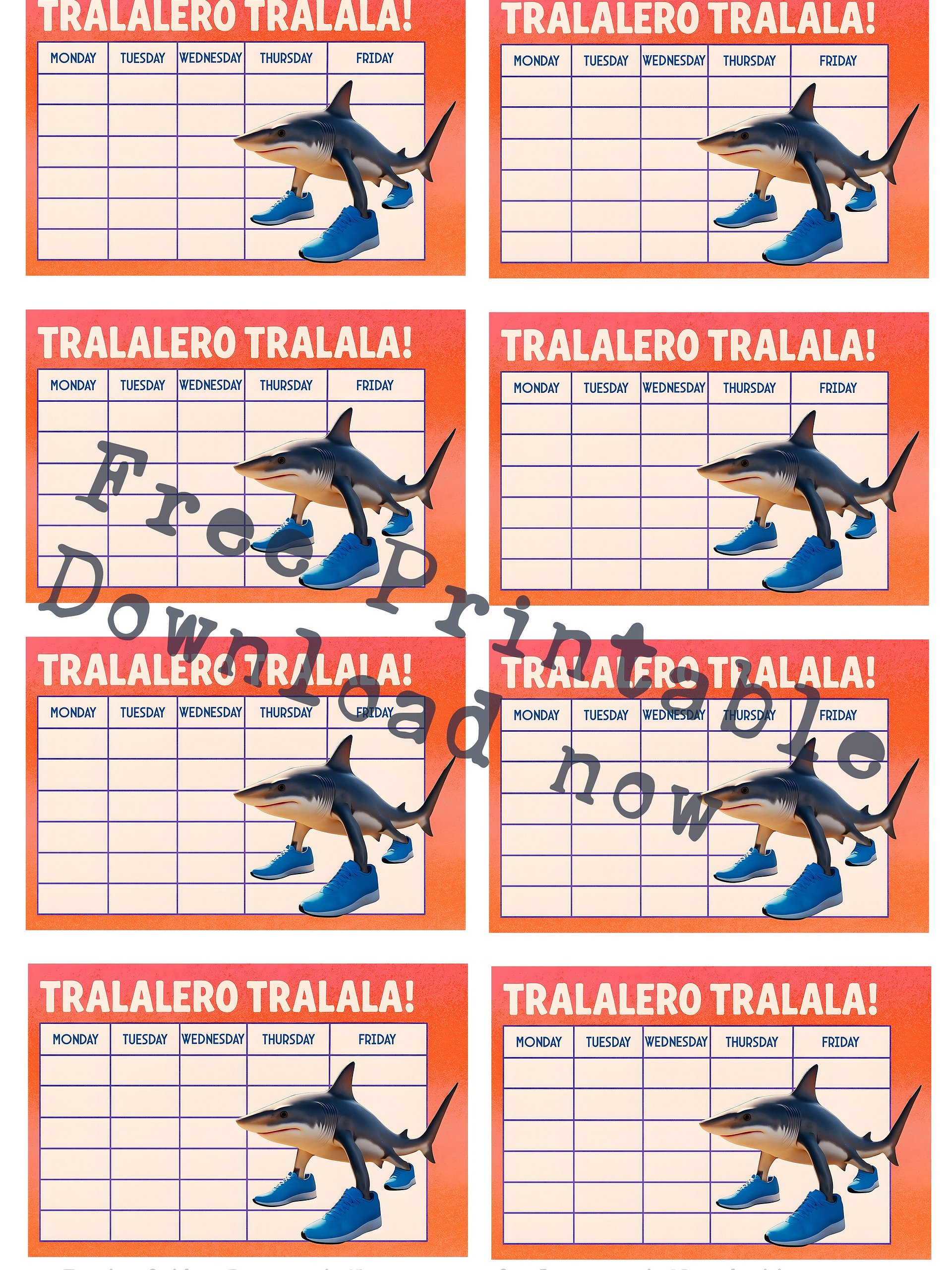 Tralalero Tralala Timetable – Real Shark 8 pieces Edition product image (1)