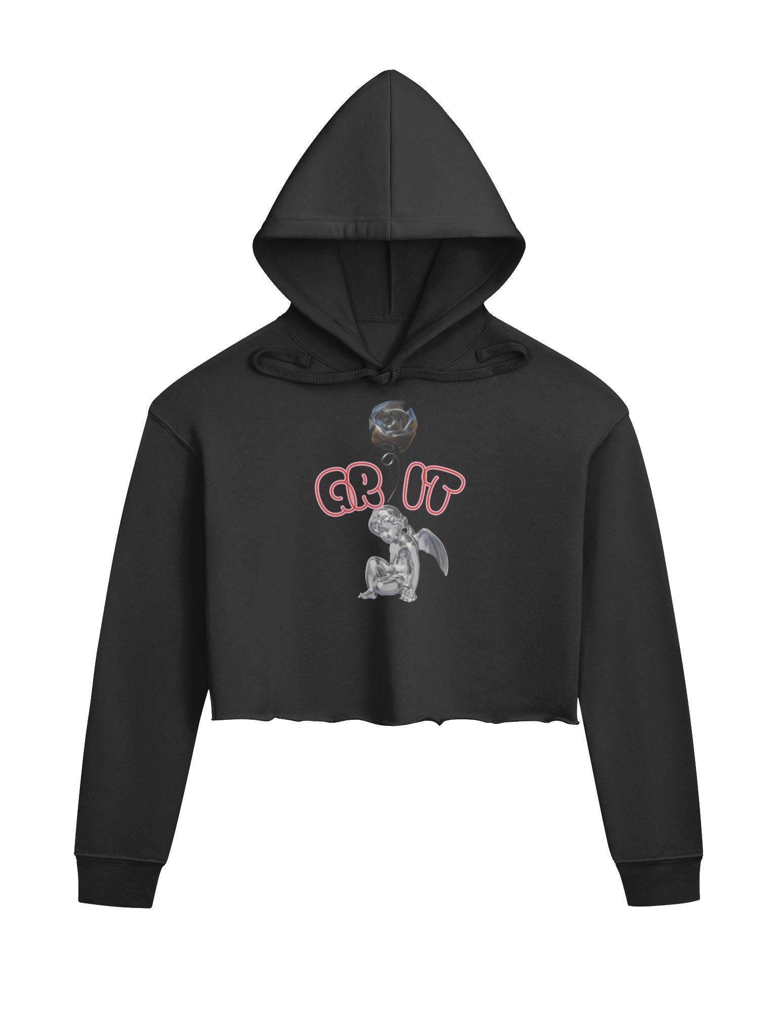 Metal Rose Graphic Crop Hoodie product image (3)