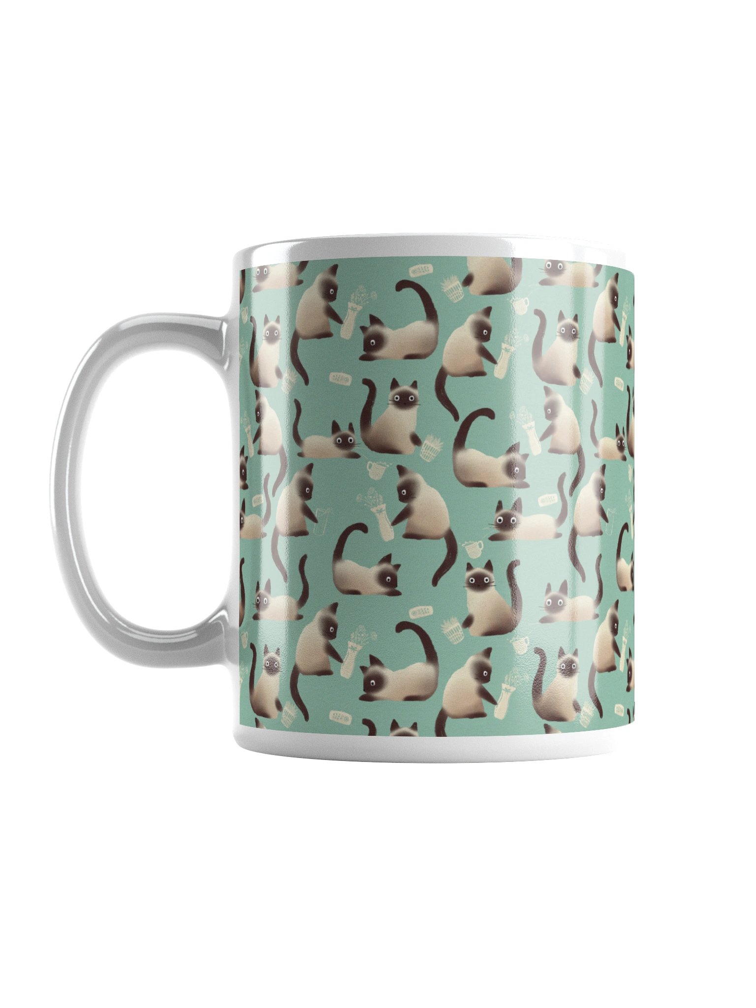 Bad Siamese Cats Knocking Stuff Over Coffee Mug, Mint product image (7)