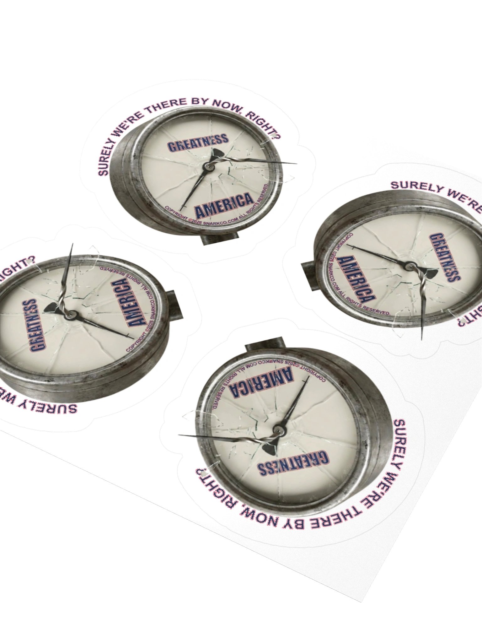 Stickers on white background say: "Surely we're there by now, right?" product image (3)