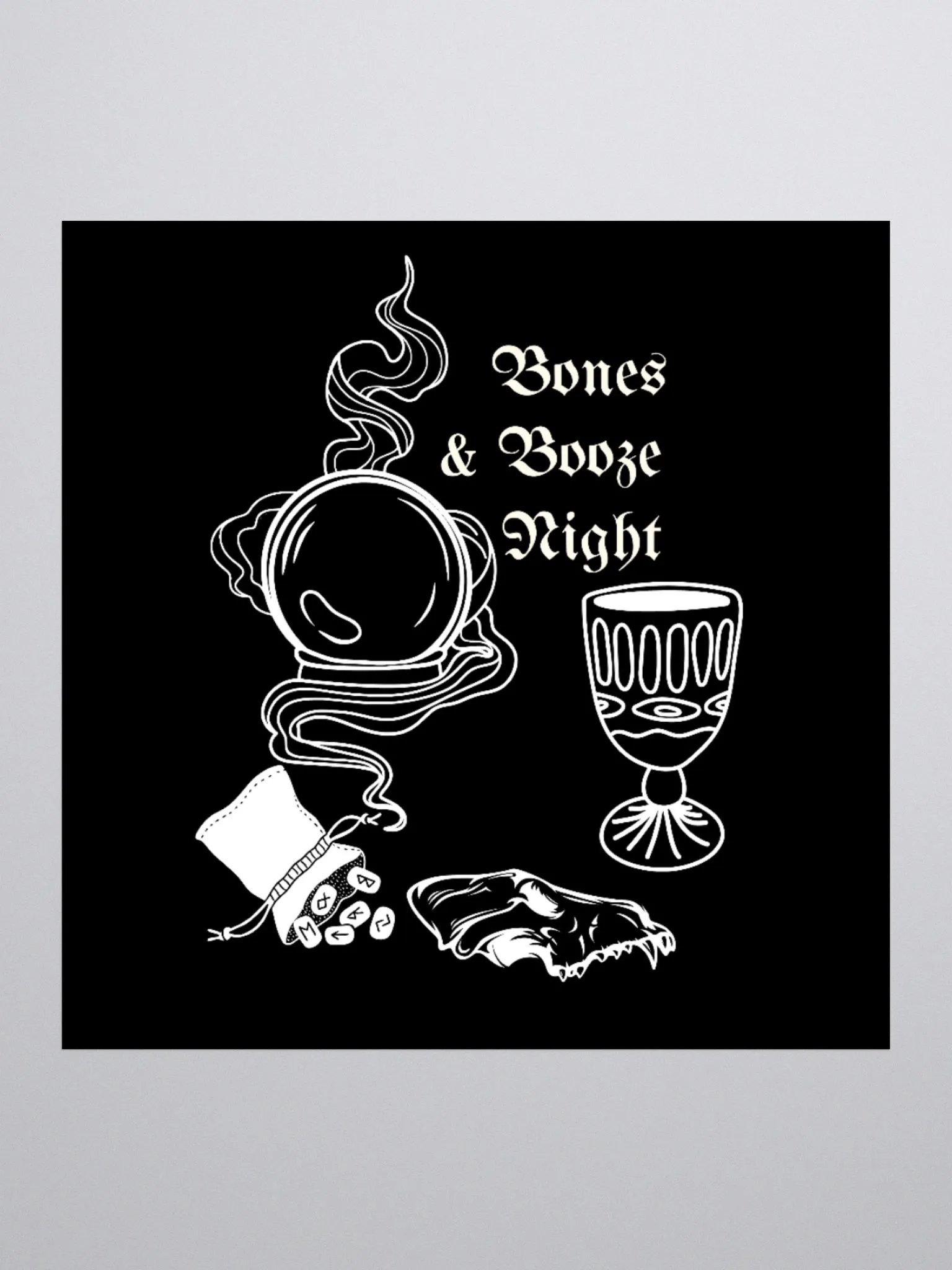 Bones & Booze Night Sticker product image (1)
