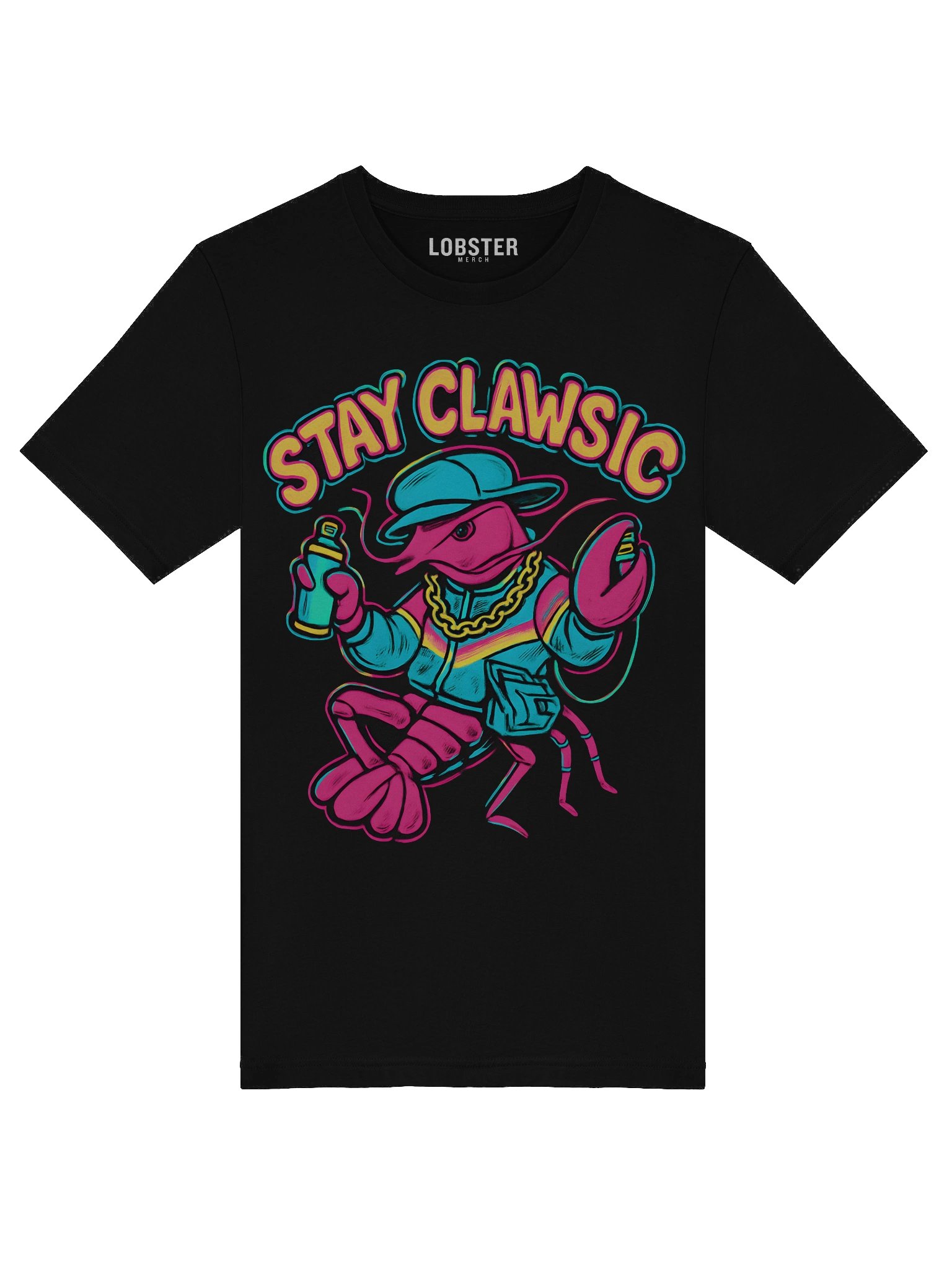 Stay Clawsic T-Shirt – Retro 90s Lobster Hip-Hop Lobster Tee product image (6)