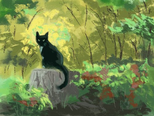 Painting I did based on a reference photo. I focused on trying to make more active choices about composition and color and pu...