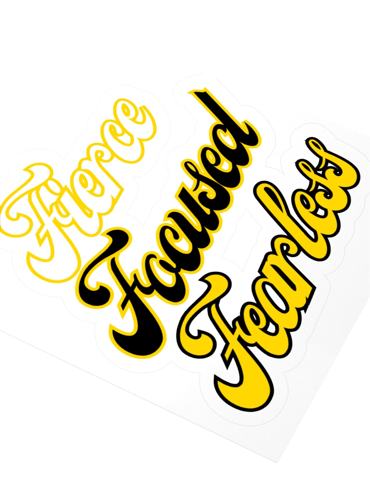 Retro Fierce. Focused. Fearless. Kiss Cut Sticker | Team Verga Empowerment Collection product image (3)