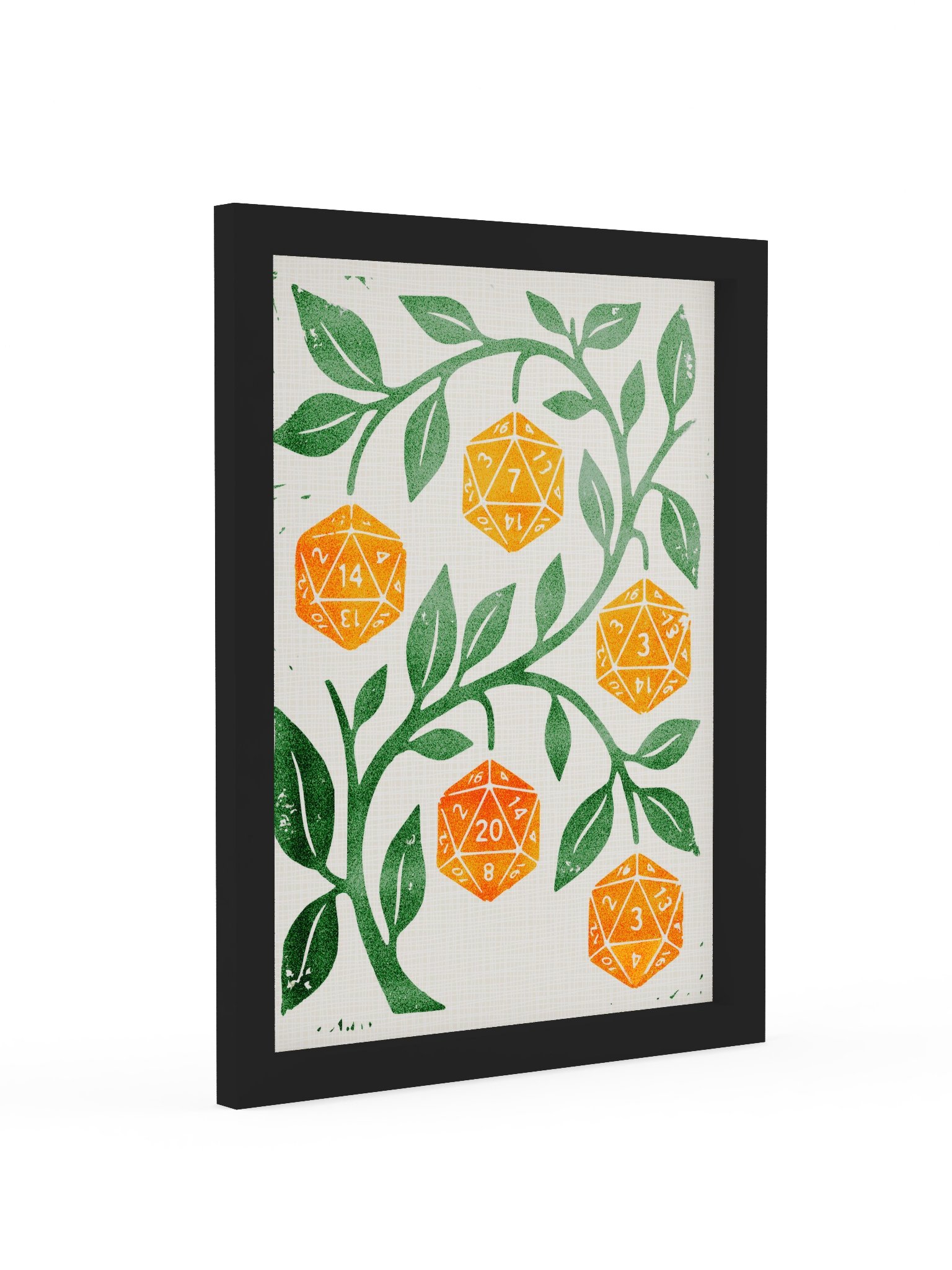 Oranges D20 Botanical Board Game Room Poster - FRAMED product image (2)