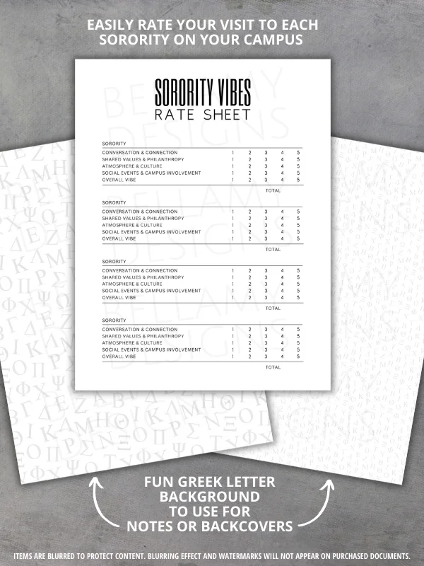 Sorority Recruitment Organizer, Sorority Rush Organizer, Rush Week Planner Checklist product image (6)