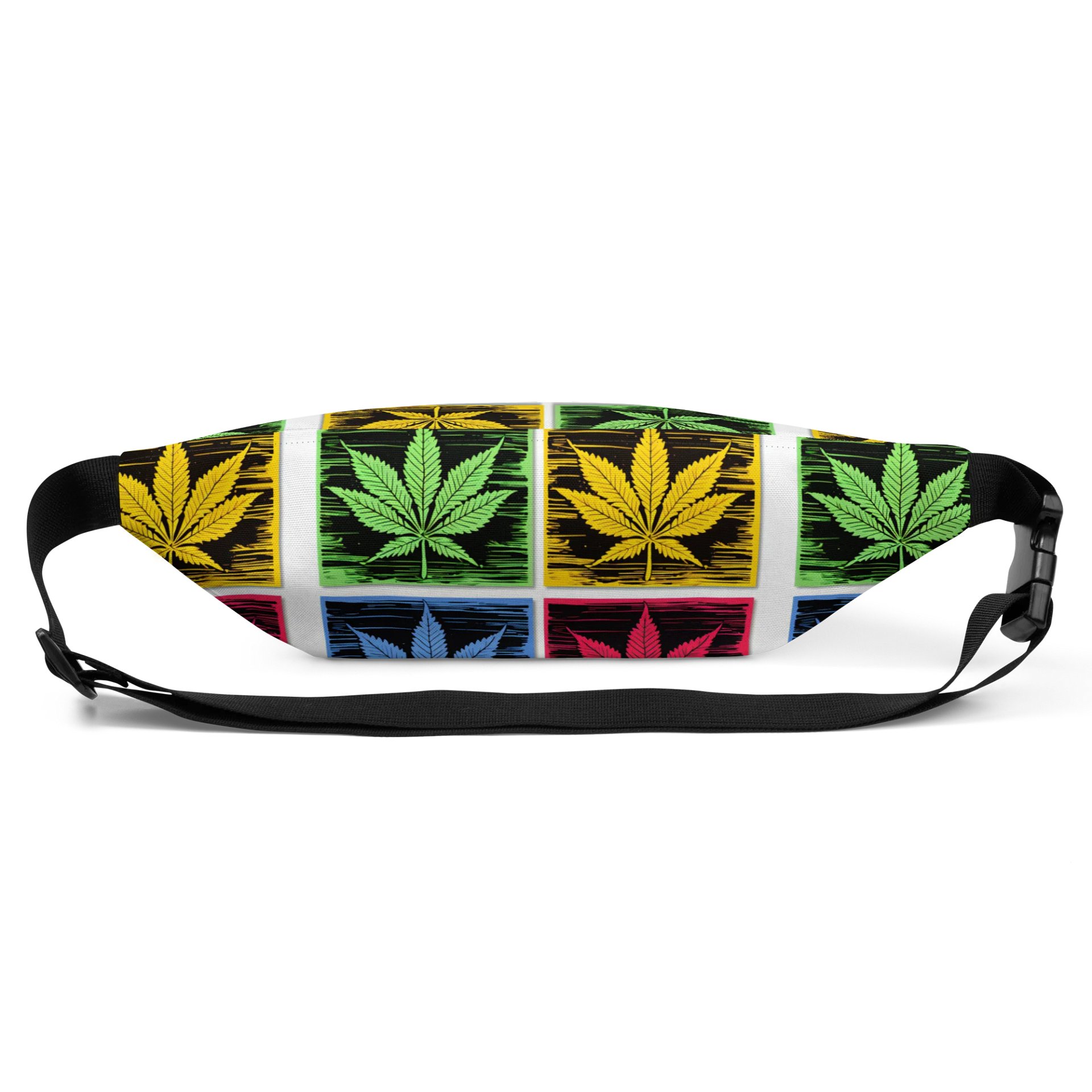 Colorful Leaf Grid All-Over Print Fanny Pack product image (4)