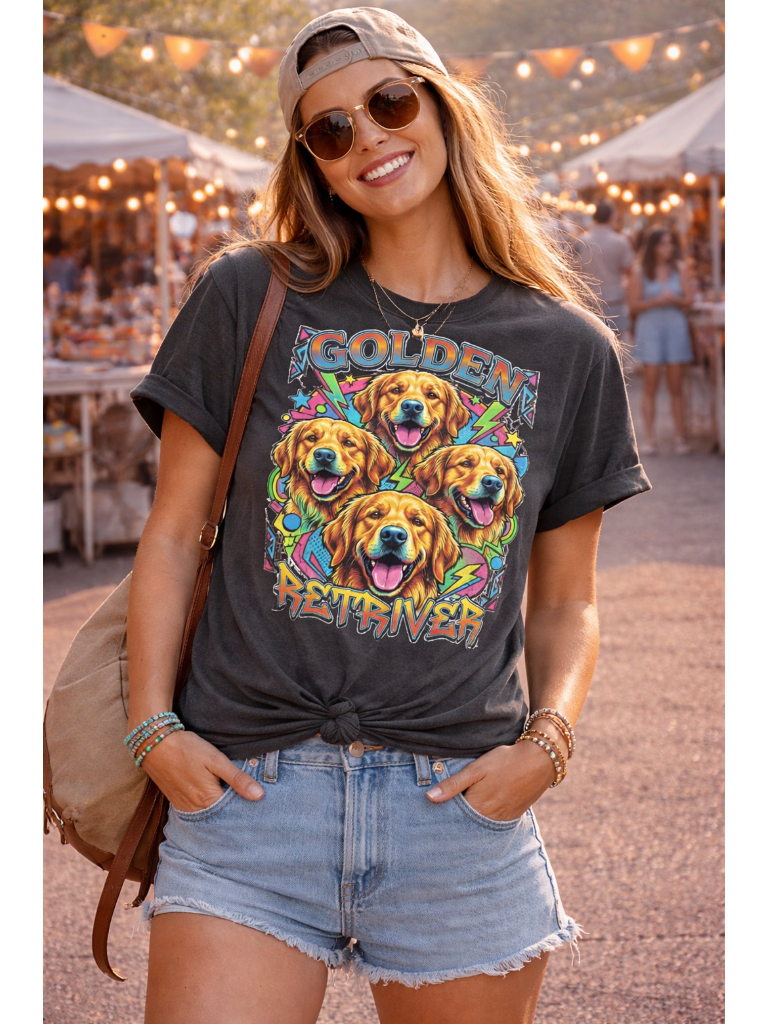 Golden Retriever Comfort Colors T-Shirt – Vintage 90s Retro Dog Lover Shirt product image (1)