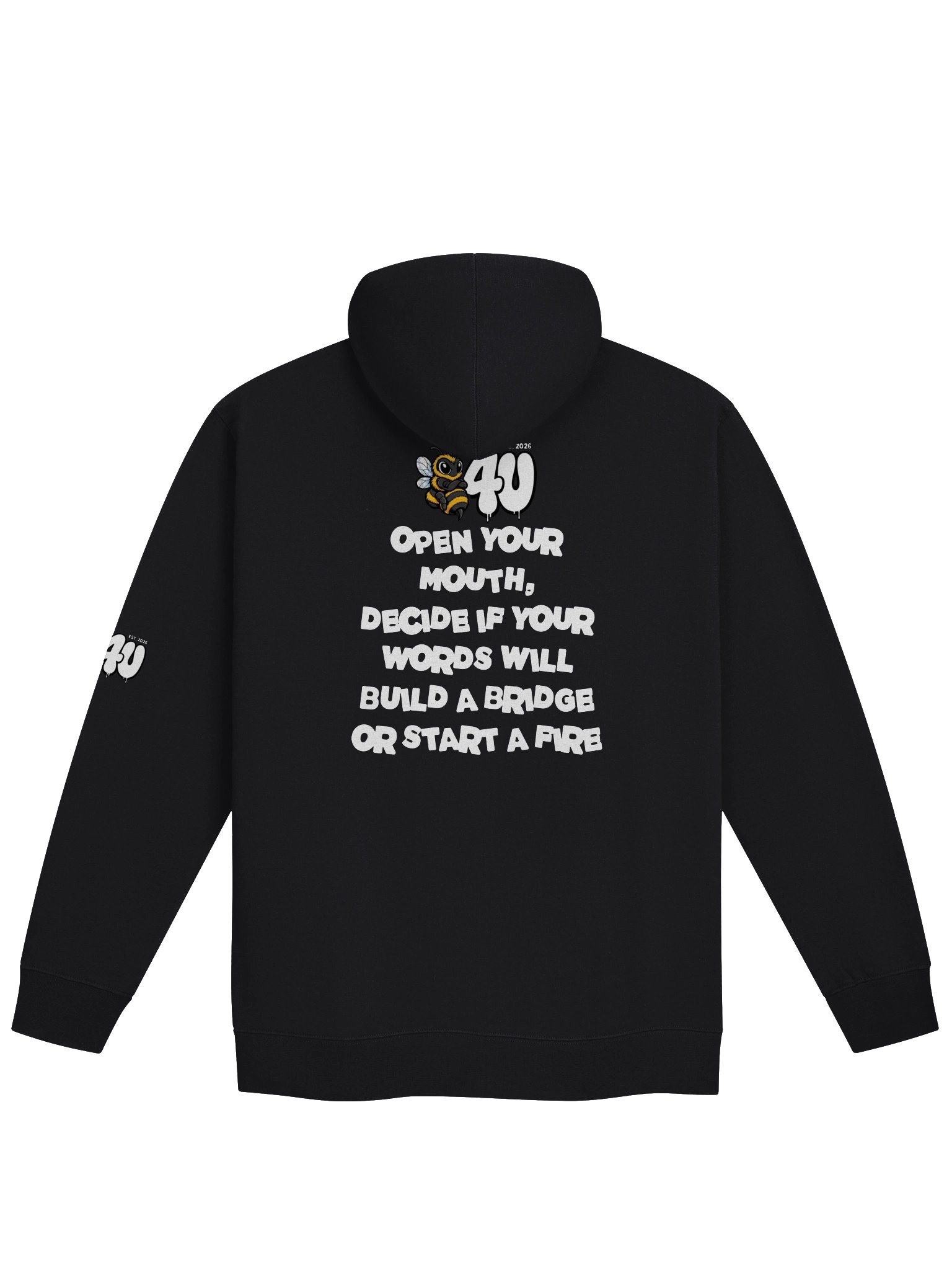 BUILD A BRIDGE OR START A FIRE FLEECE ZIP-UP HOODIE product image (7)
