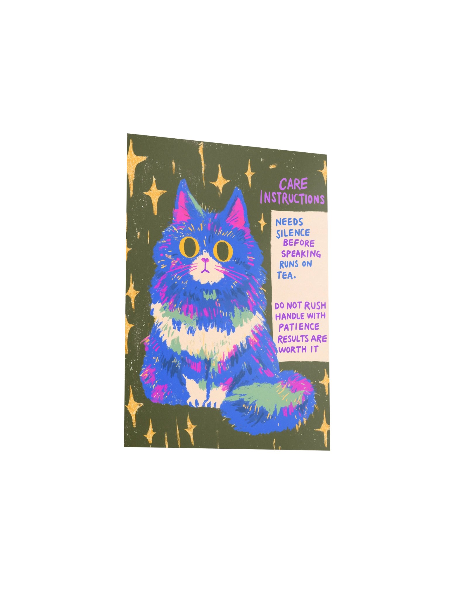 Whimsical Cat Care Instructions Poster product image (22)