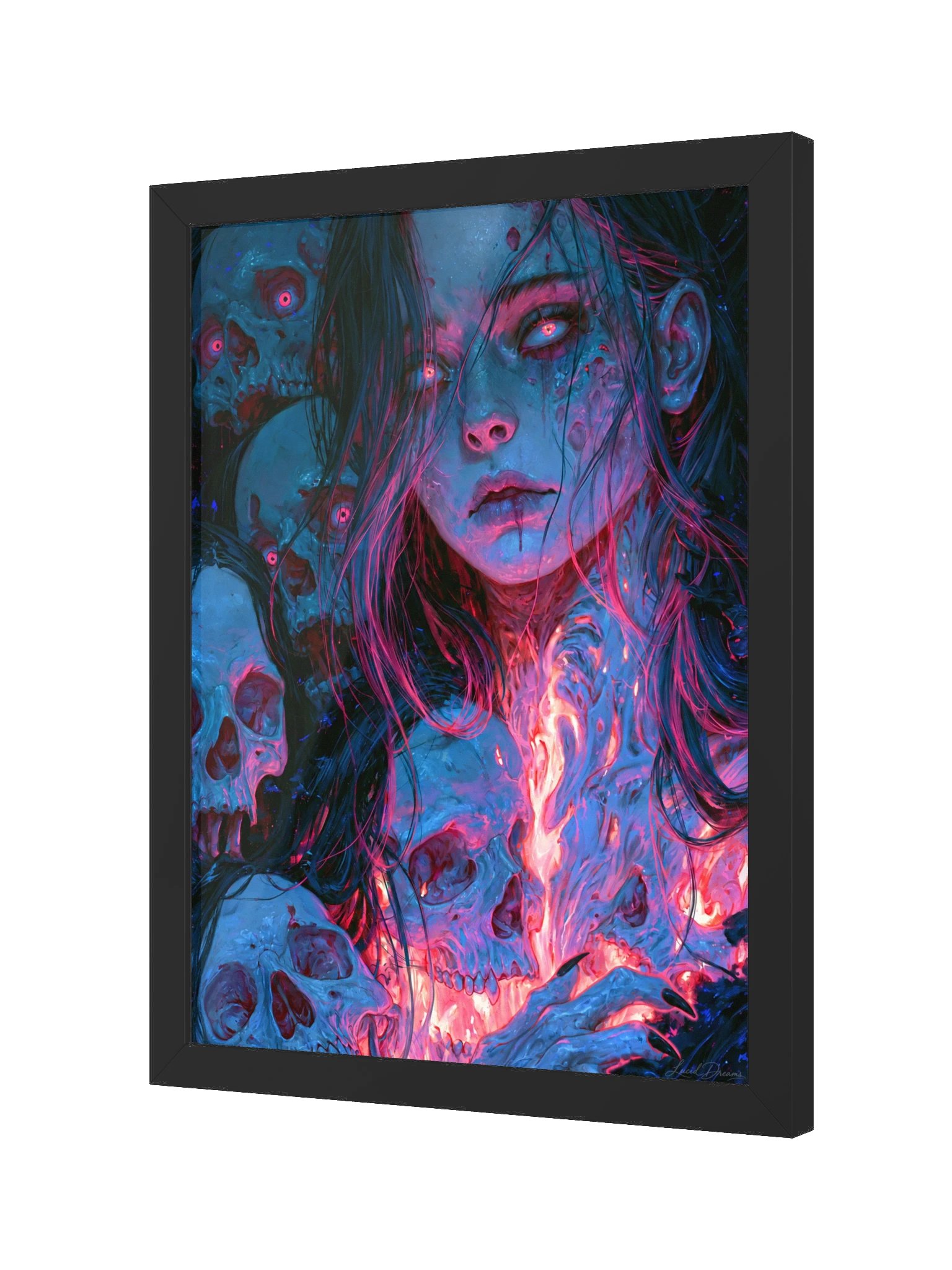 Gothic Woman & Skulls Framed Art Print — Where the Dead Still Dream product image (6)