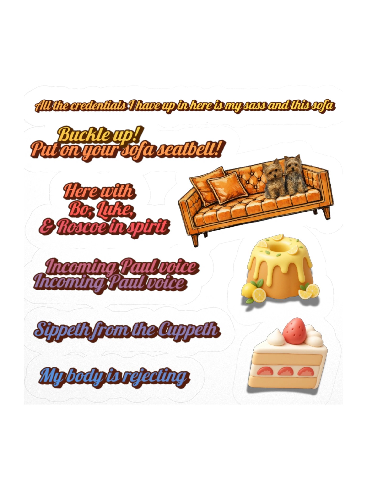 Sofa Squad Sayings Sticker Sheet product image (2)