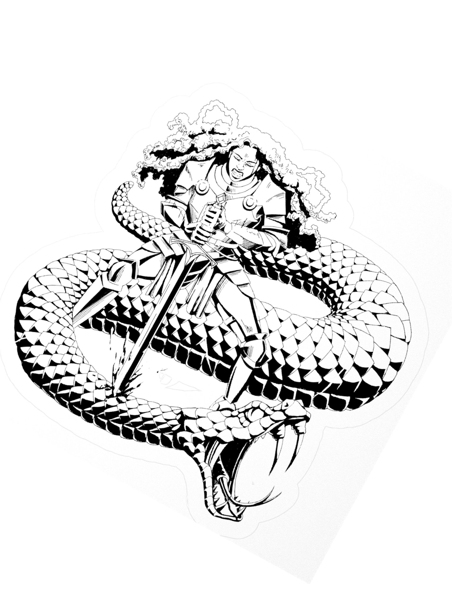 Warrior and Serpent sticker product image (5)