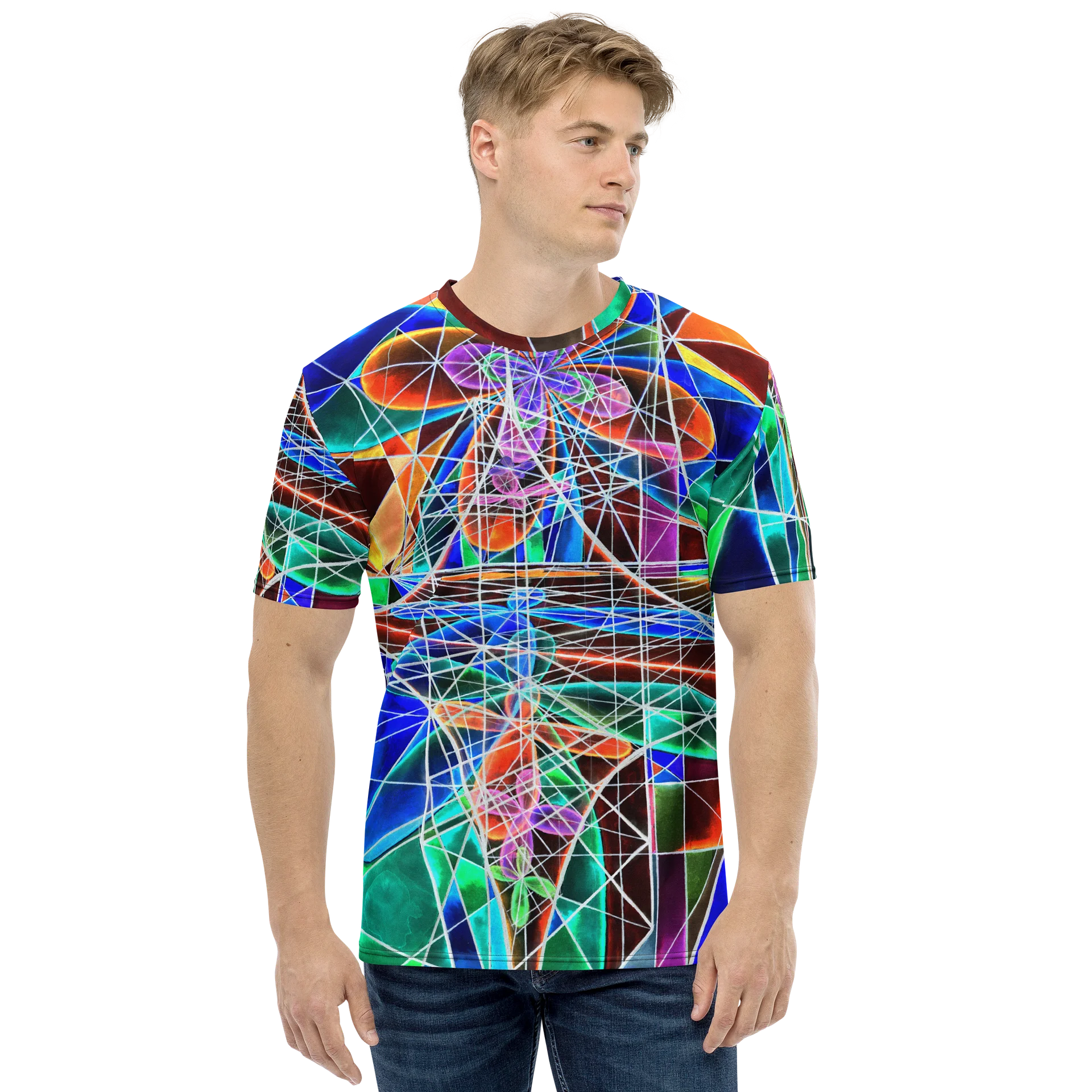Cathedral of Math - Geometric Negative Art Men's Crew Neck T-Shirt product image (5)