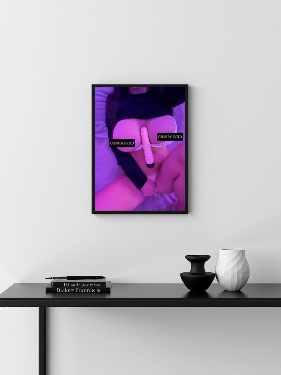 Cosplay Corner x Wavebunny.exe NSFW Metal Print | Purple Cleavage Hold 8x10 Metal Print product image (3)