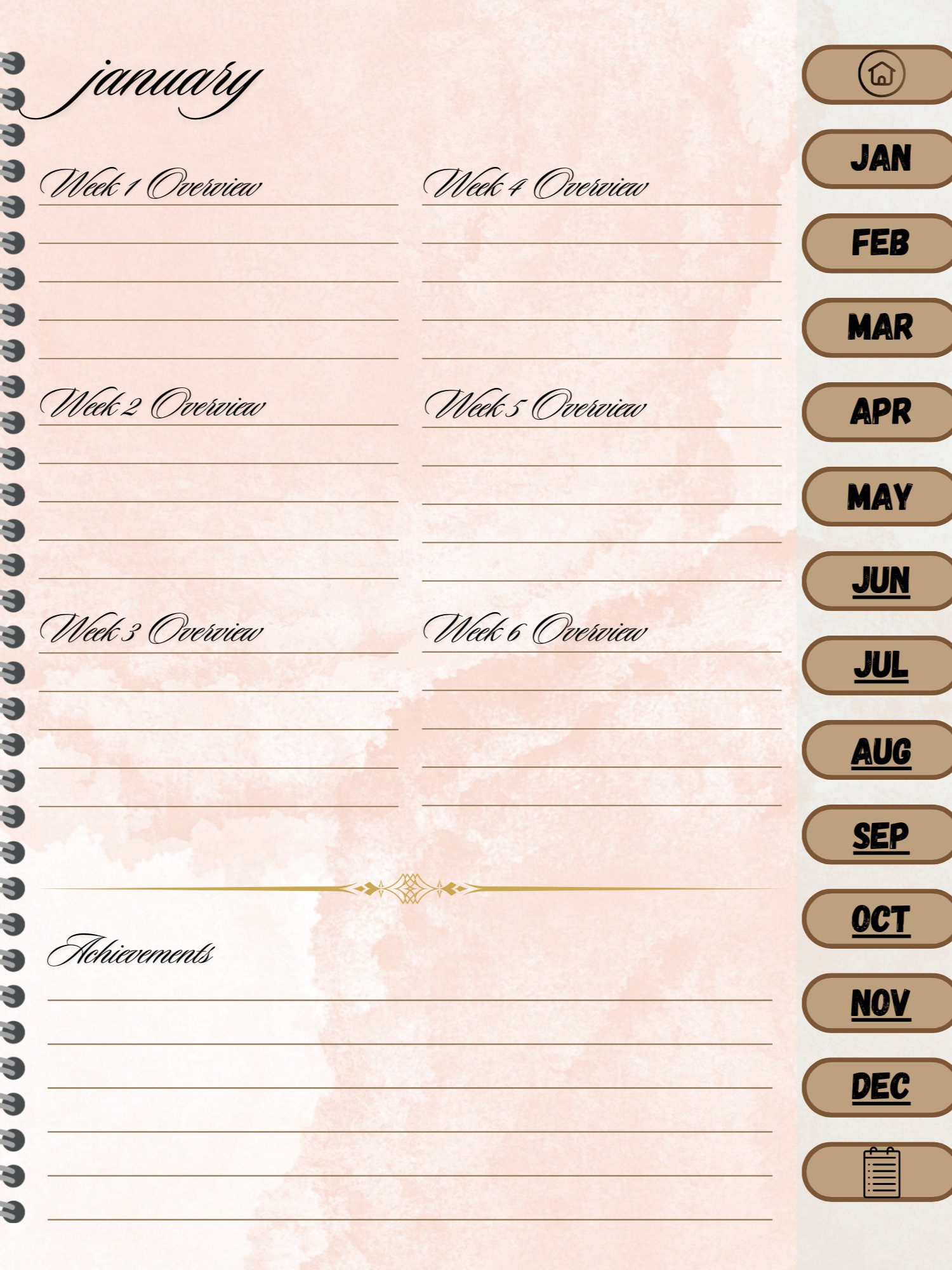 Simple Undated Weekly Planner - Gold product image (3)