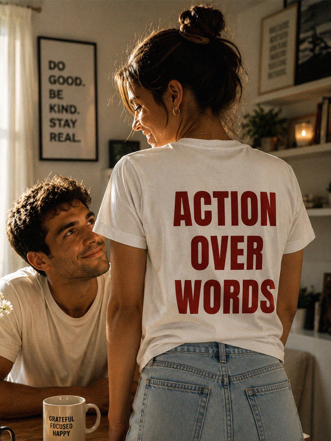 Action Over Words T-Shirt | Minimal Motivational Quote Tee product image (1)