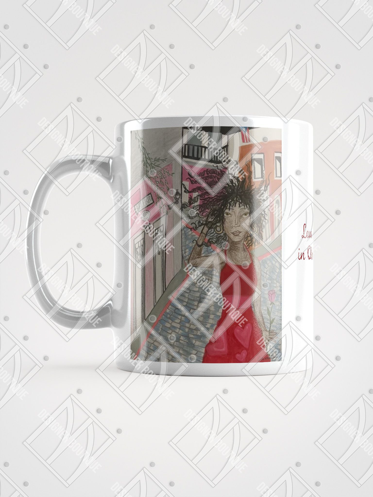 NN Designer Boutique x Camila Arraiza: Mug(Afro-Boricua) – Love is Brewing in Old San Juan product image (1)