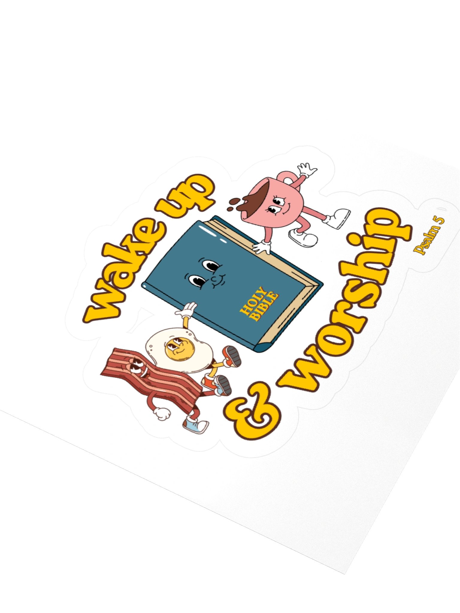 Wake Up & Worship Psalm 5 Retro Sticker product image (3)