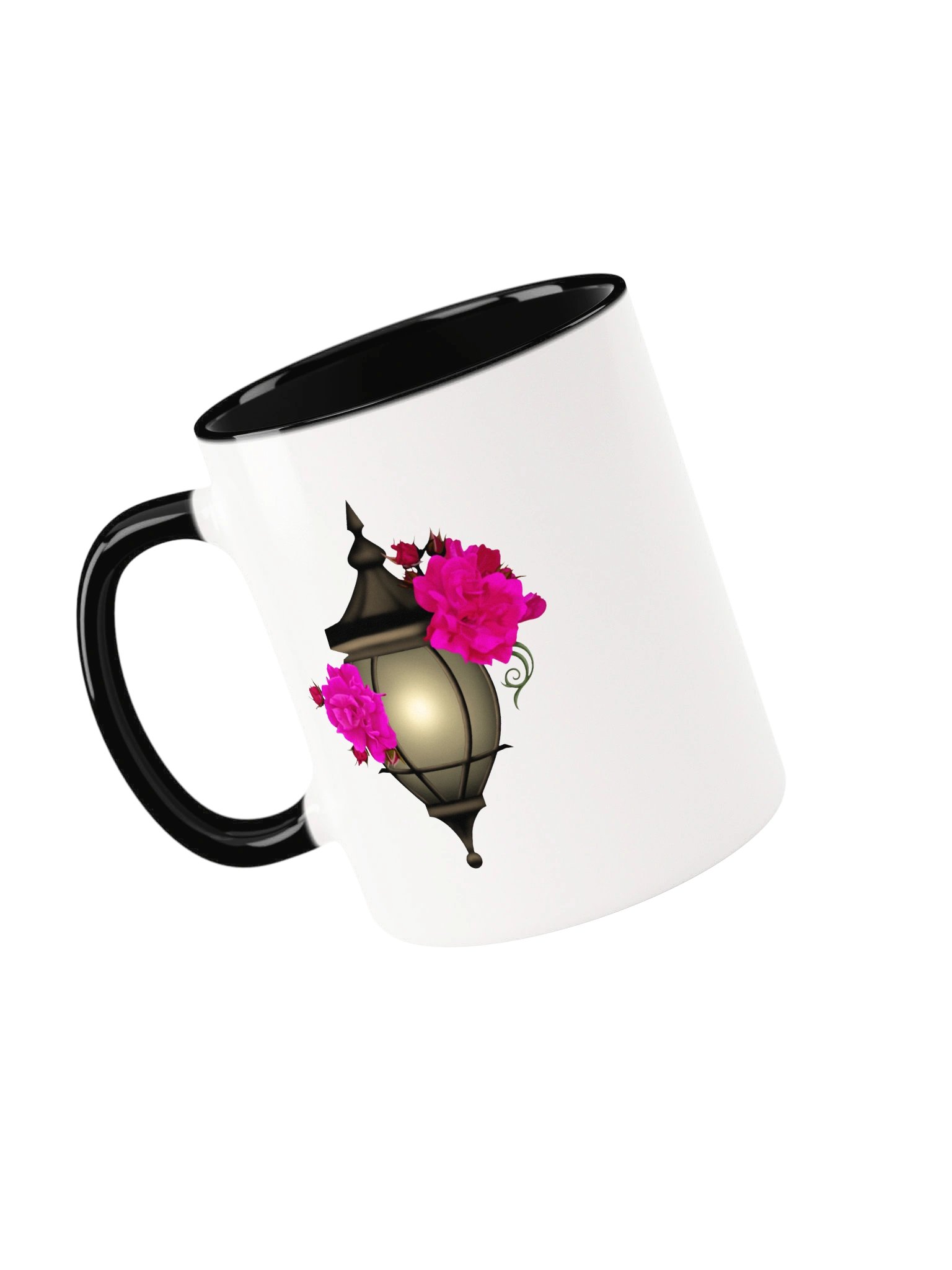 Gothic Lantern & Pink Rose Ceramic Mug – Moody Vintage Botanical Coffee Cup product image (5)