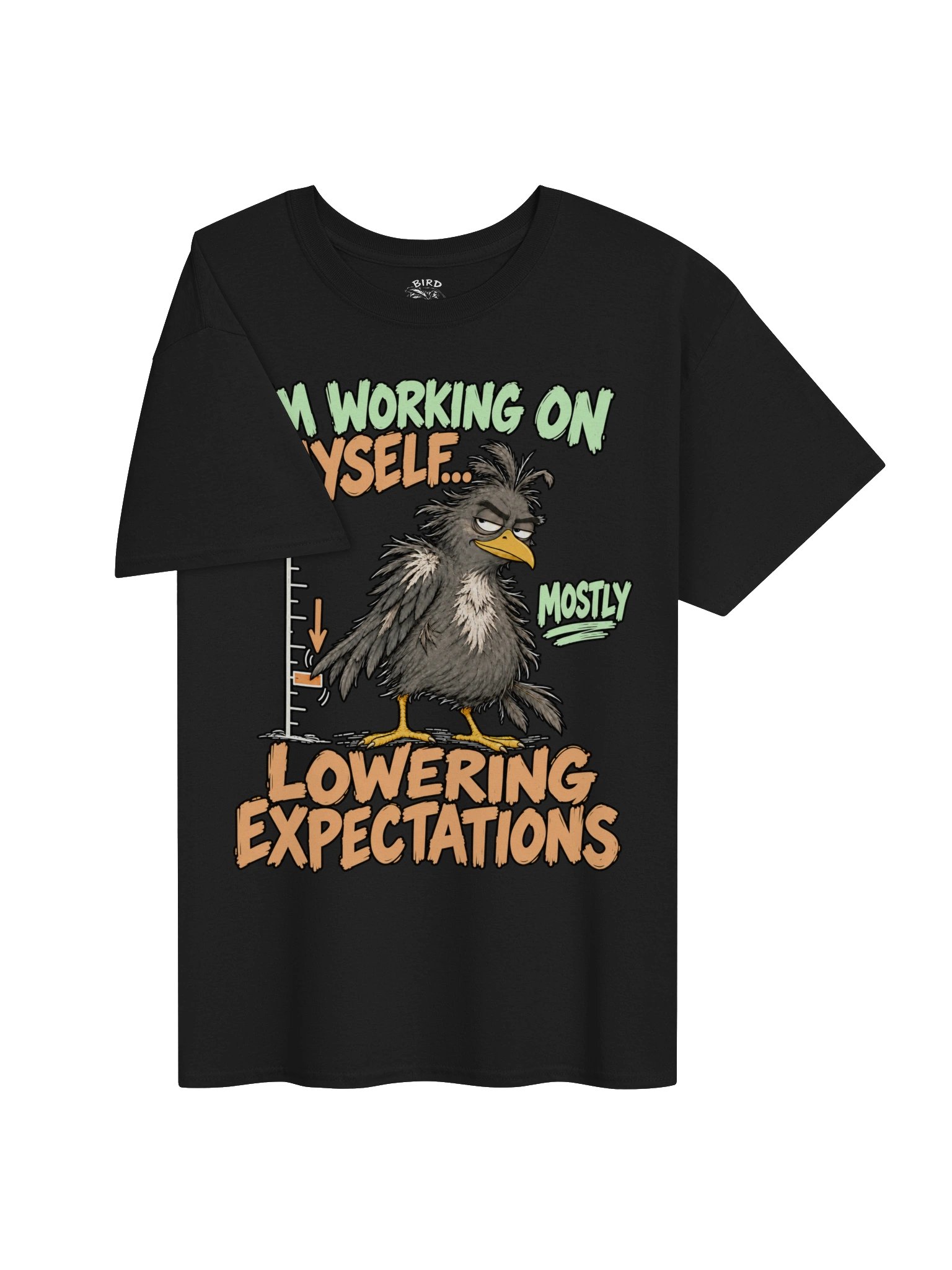 Mostly Lowering Expectations | Funny Bird T-Shirt | Dark Colours product image (2)