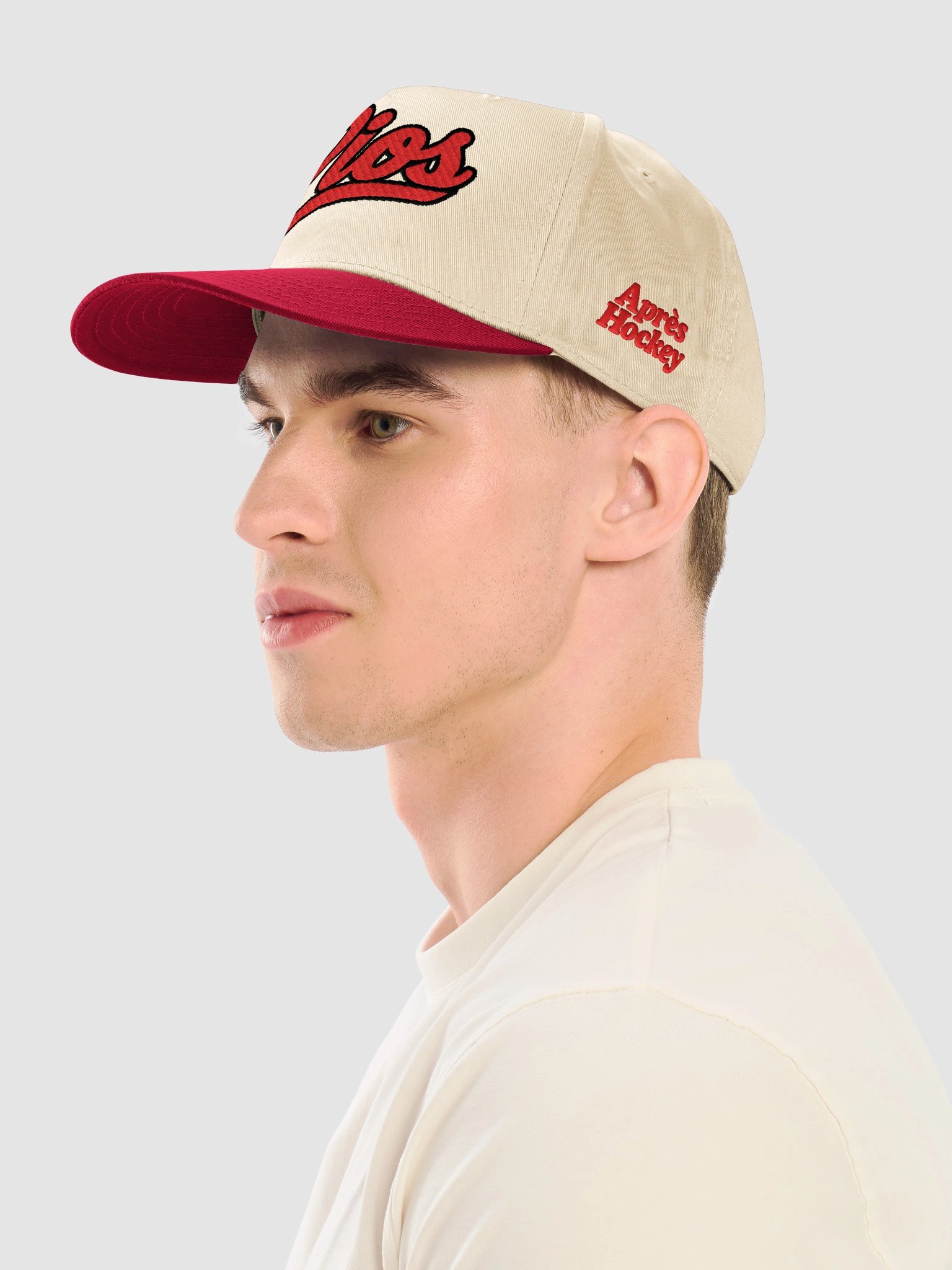 Pioneers Script Snapback — Red/Natural product image (7)