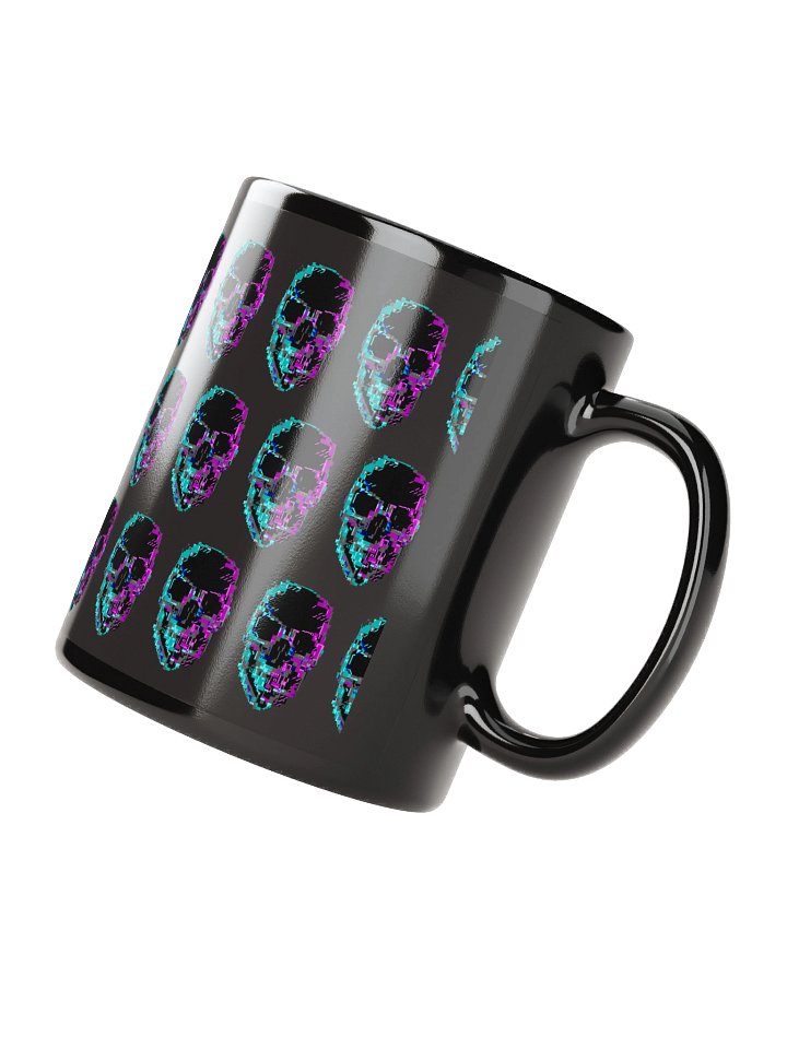 Cyberpunk ASCII Glitch Skull Mug product image (3)