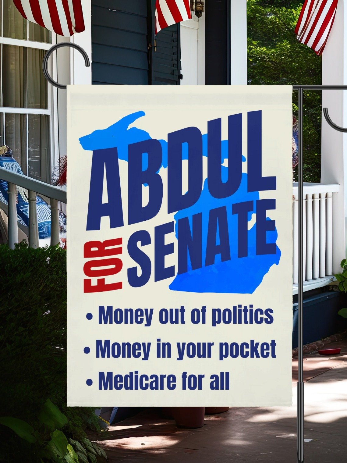 Abdul For Senate Garden Flag, Midterm Election Michigan product image (7)