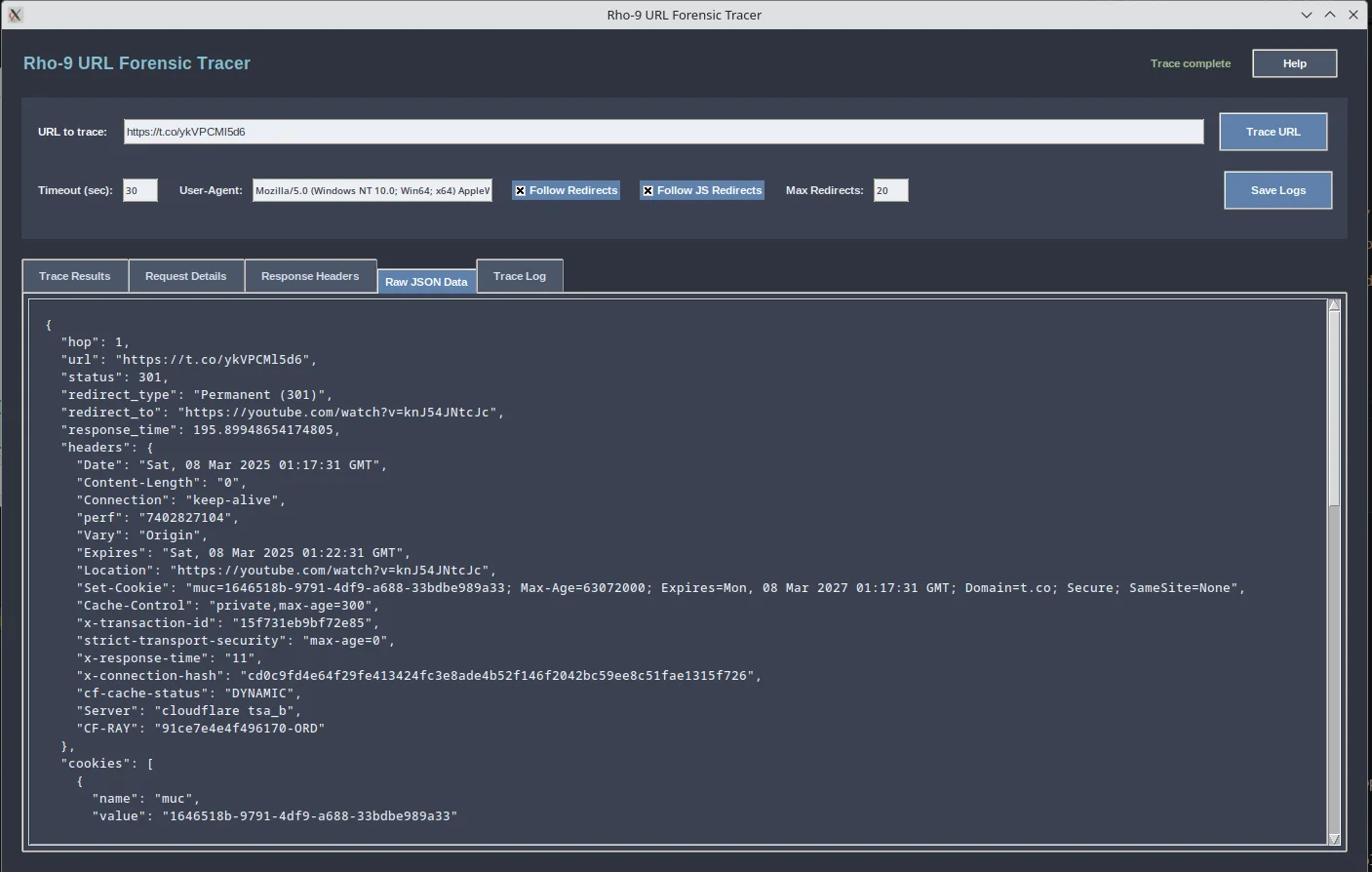 Rho-9 URL Redirect tracer(Linux+windows) product image (4)