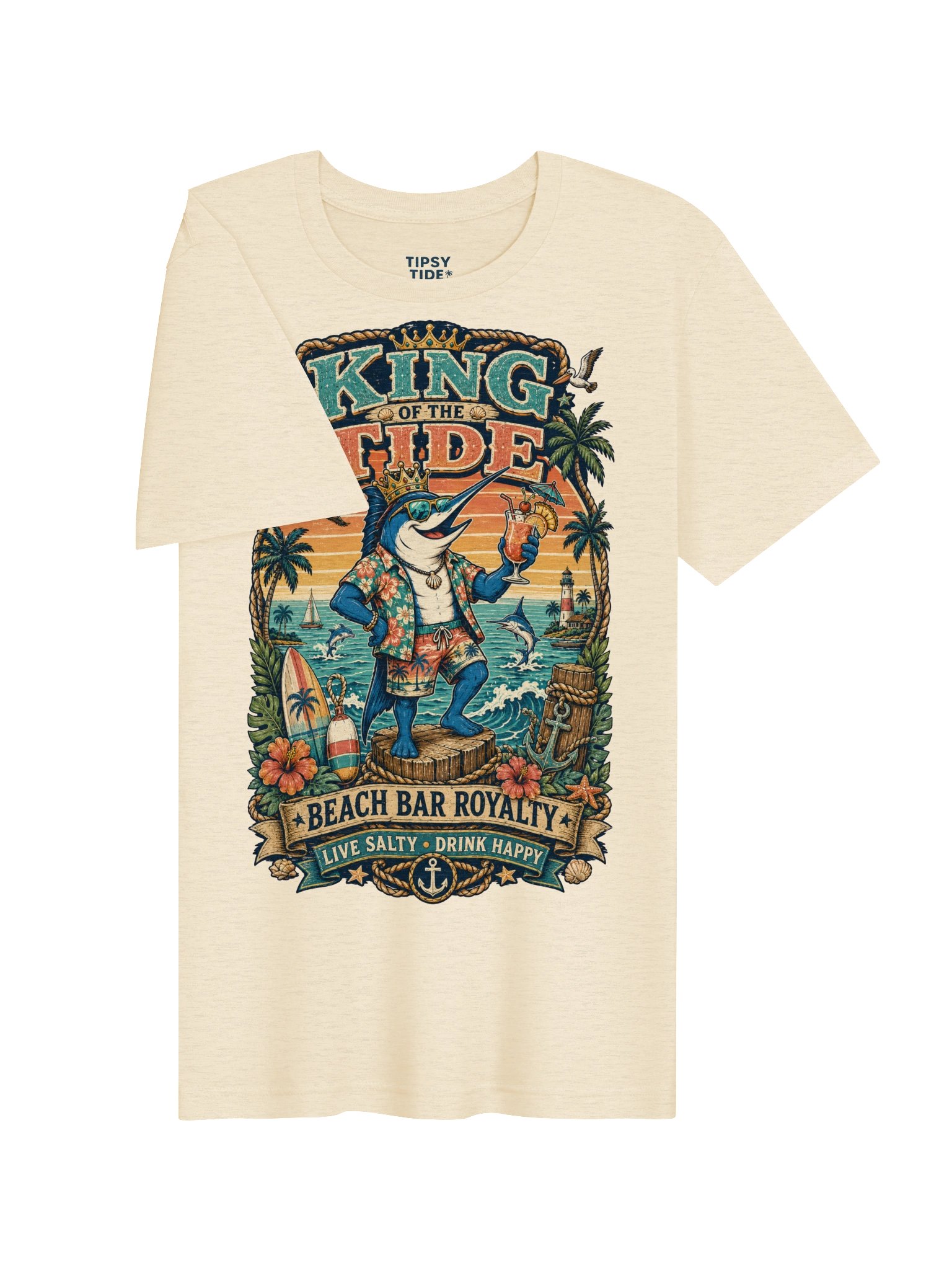 King of the Tide Retro Beach Bar Tee product image (4)