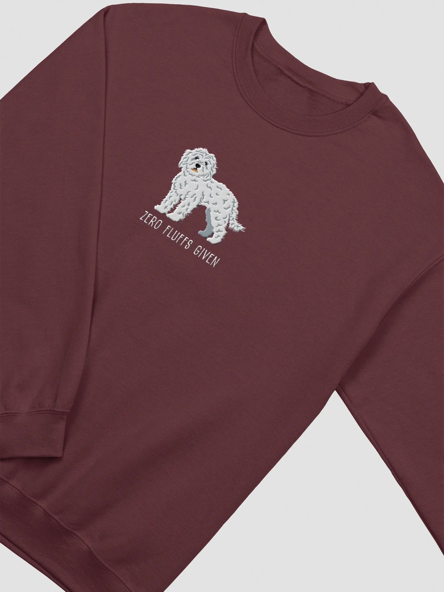Zero Fluffs Given Sweatshirt (Embroidered) of a Cockapoo(White) product image (6)