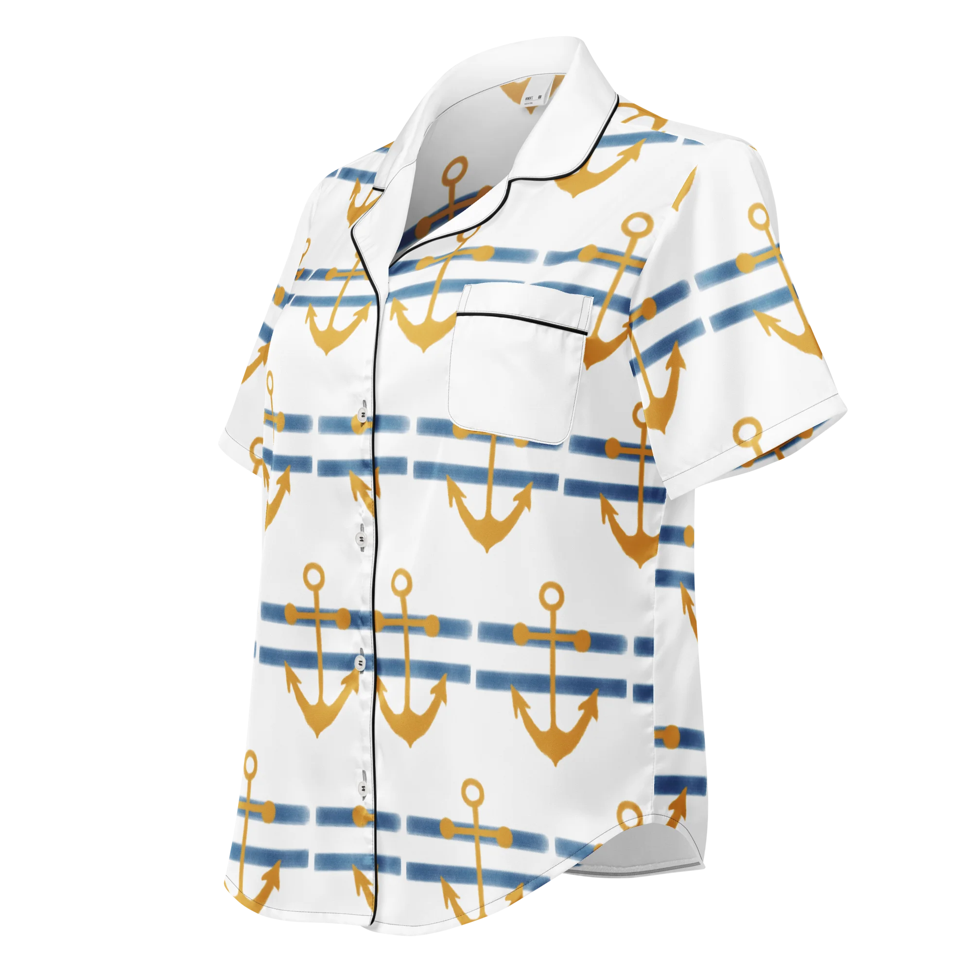 Theres NO Crying on the Yacht (ANCHOR ONLY) Button Up Pajama Shirt product image (1)