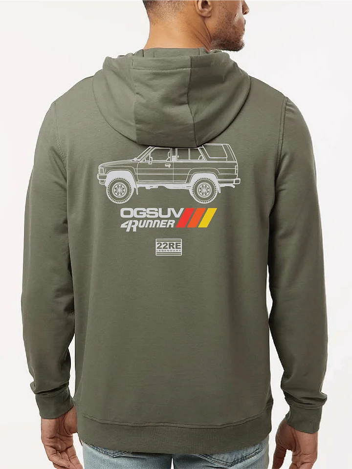 Side View Unisex Premium Hoodie - Olive/White product image (1)