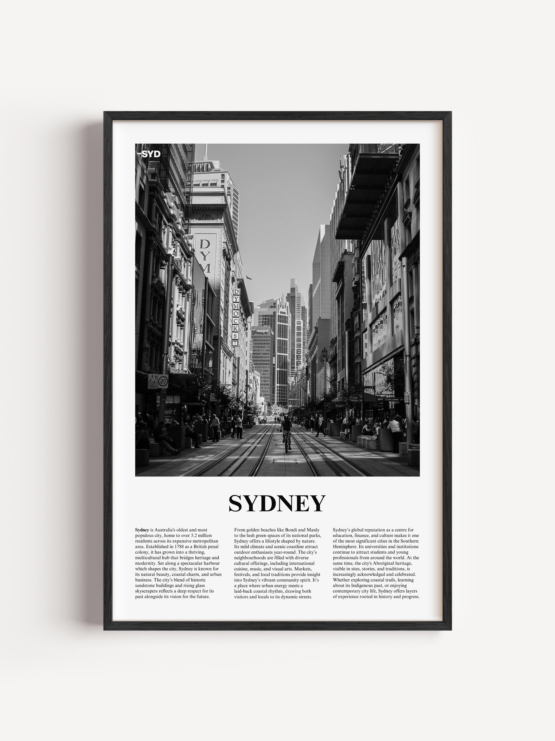 Sydney 03 Newspaper Poster | Framed product image (1)