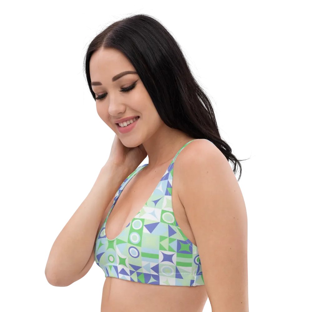 Colorful Vector Patterns Design Padded Bikini Top - v13 product image (5)
