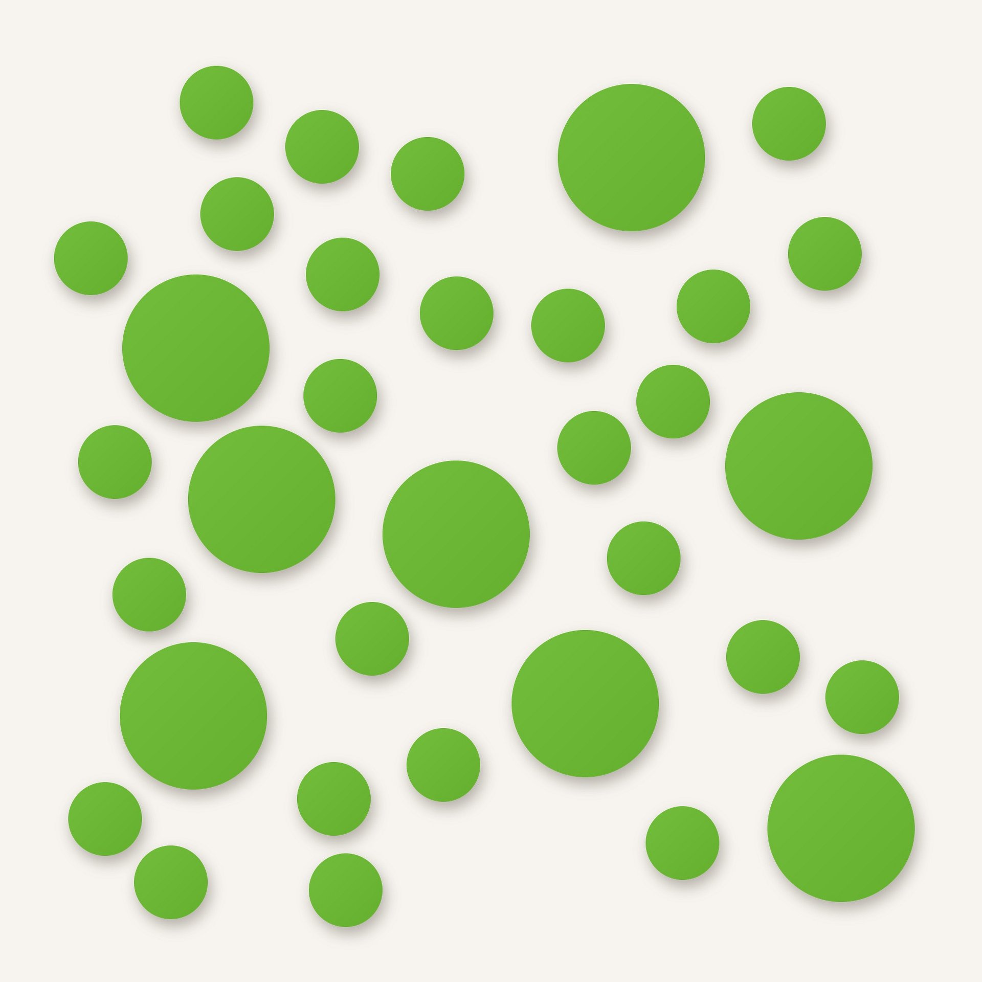 Lime Green Polka Dot Wall Decals, 2" and 4" Vinyl Circle Stickers, Removable Dot Decals for Nursery, Kids Room, Playroom product image (1)