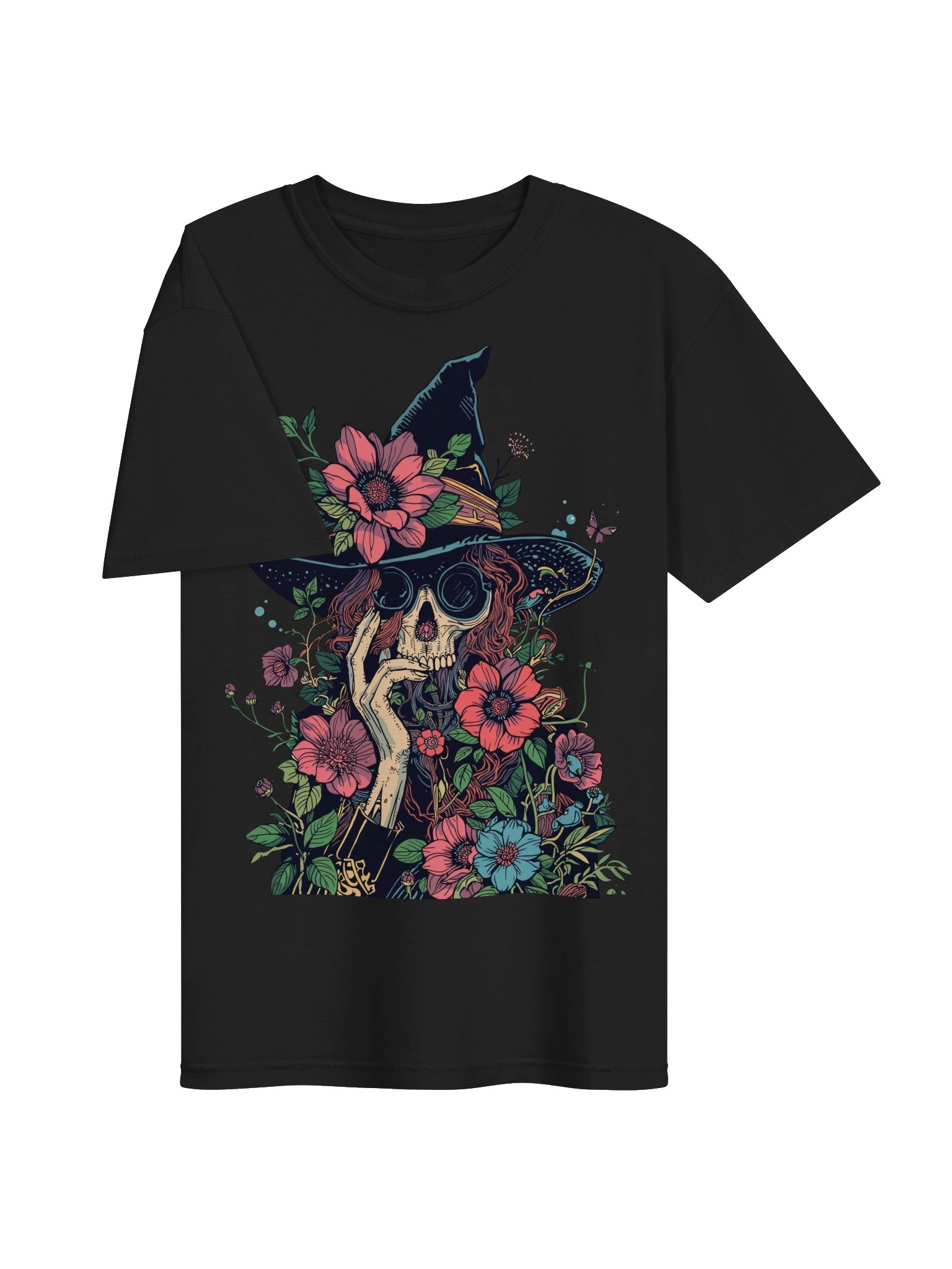 Ornate Floral Witch Skull Heavyweight Tee product image (6)